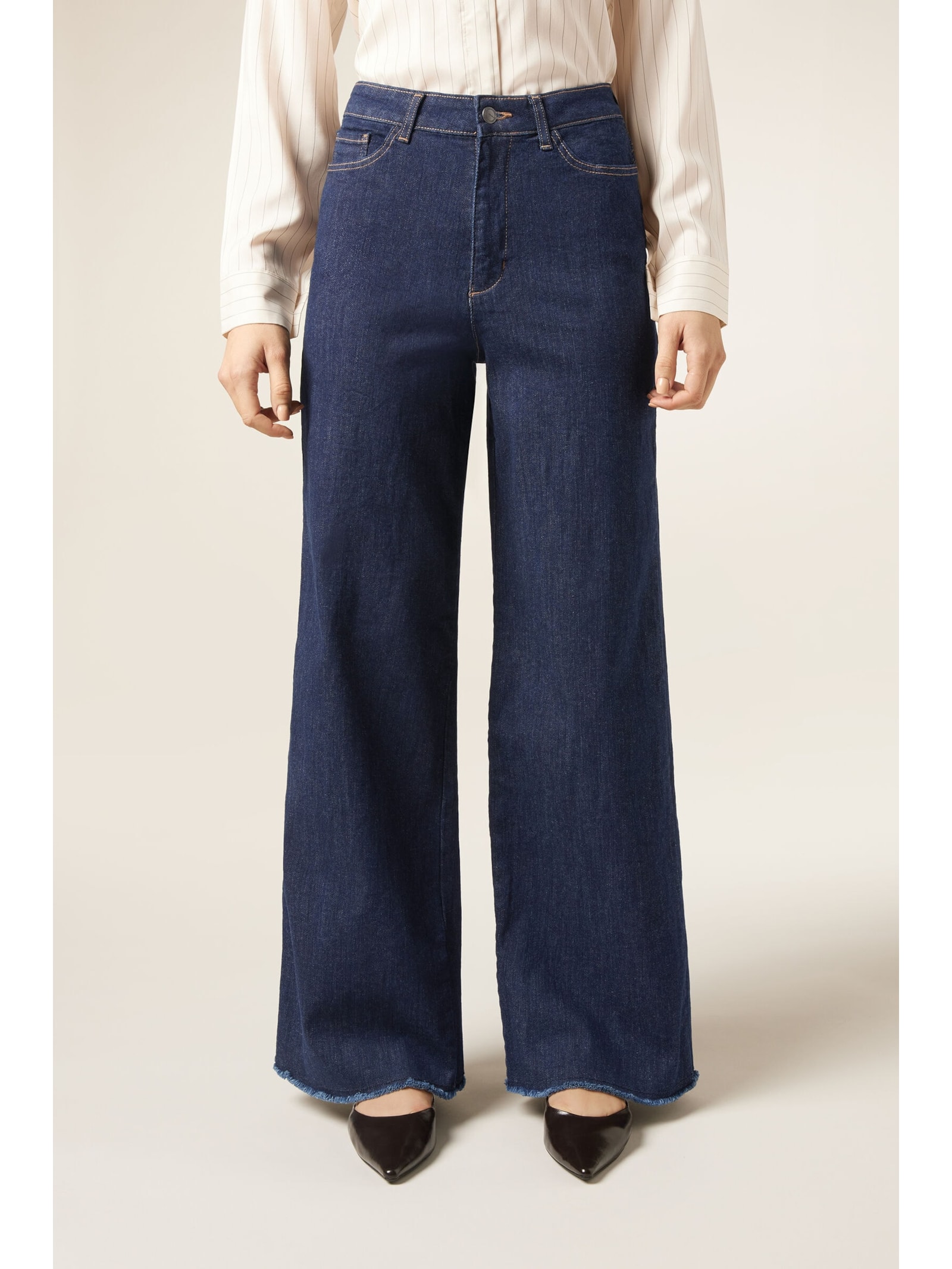 Calça Jeans Wide Leg Stretch Azul Calzedonia