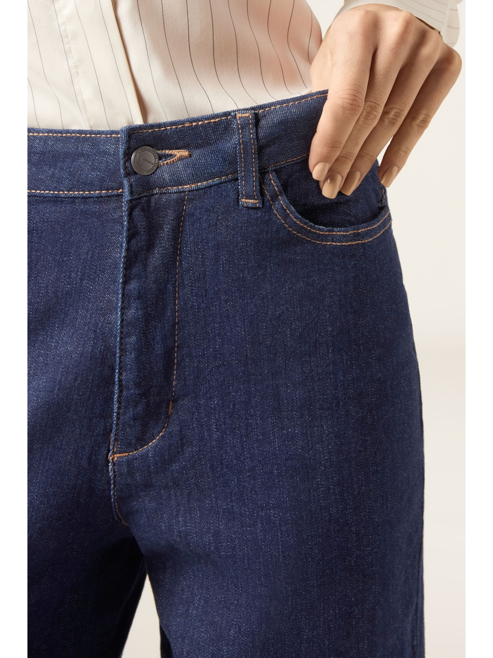 Calça Jeans Wide Leg Stretch Azul Calzedonia