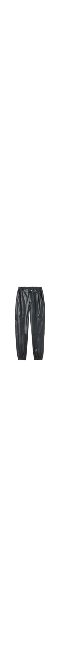Calça Jogger Efeito Couro - Preto