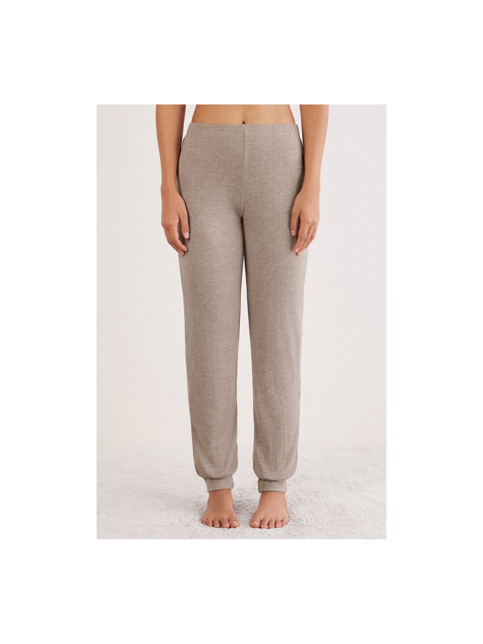 Calça Jogger Em Modal Com Cashmere Luxury Softness Marrom Intimissimi