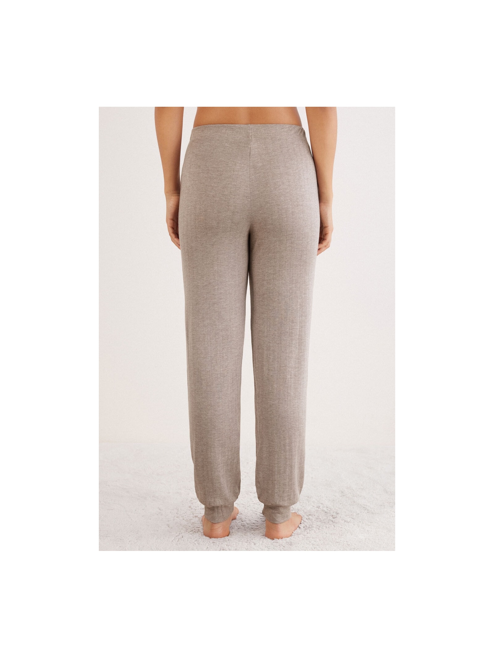 Calça Jogger Em Modal Com Cashmere Luxury Softness Marrom Intimissimi