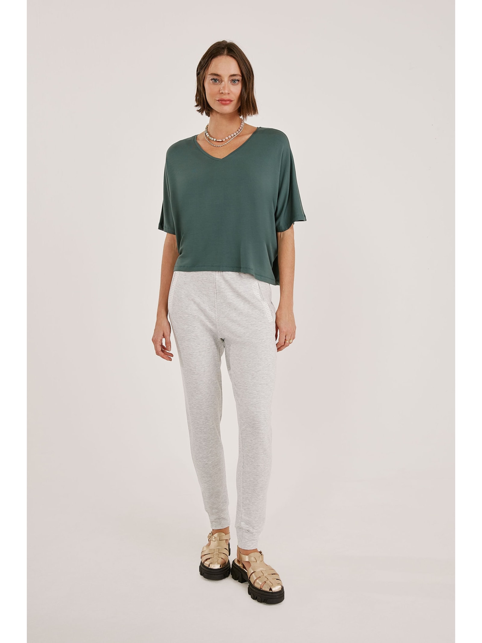 Calça Jogging Mescla Claro Noronha Yogini