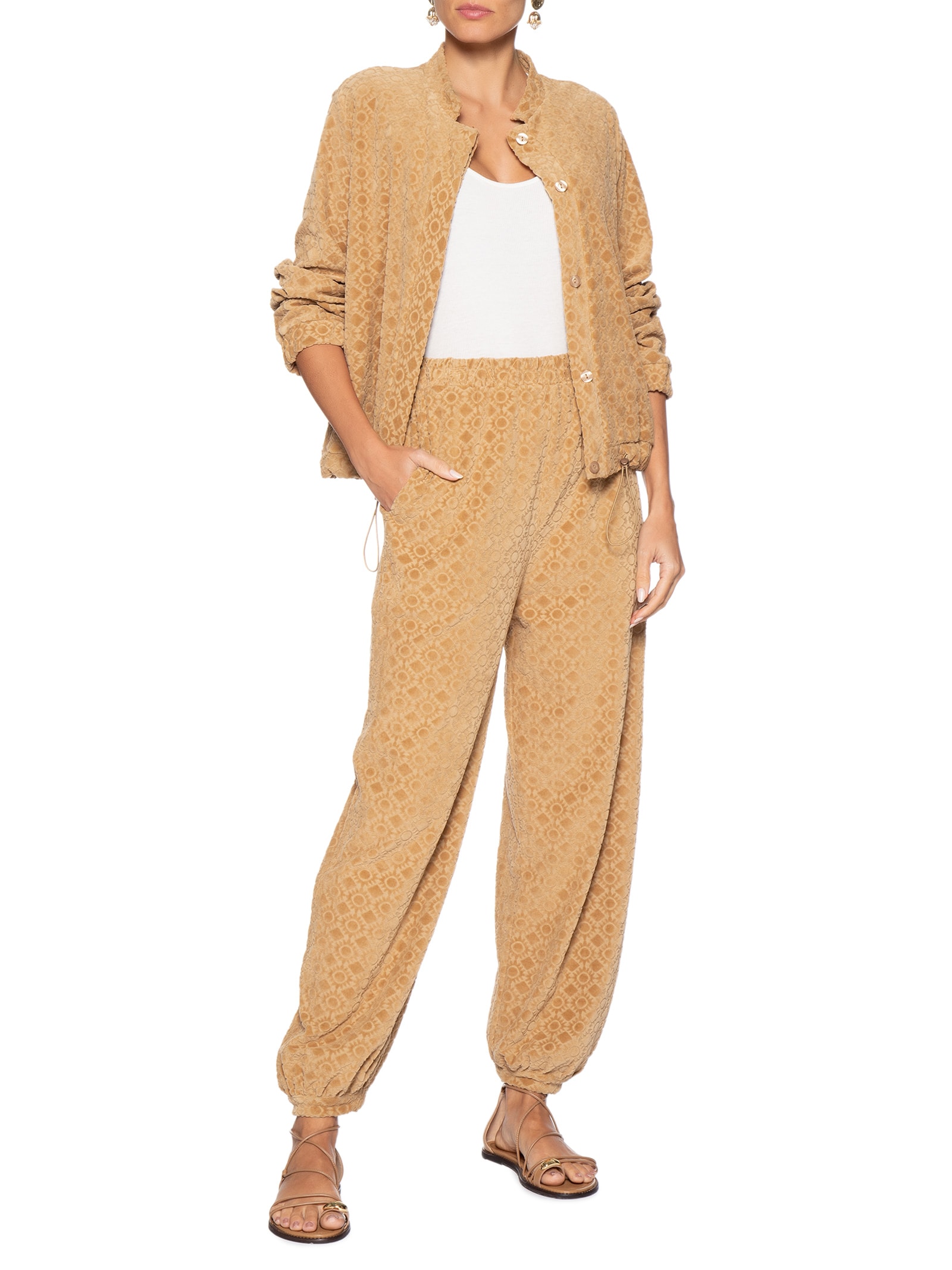 Calça Jogging Veludo Feminina – Bege Dress To