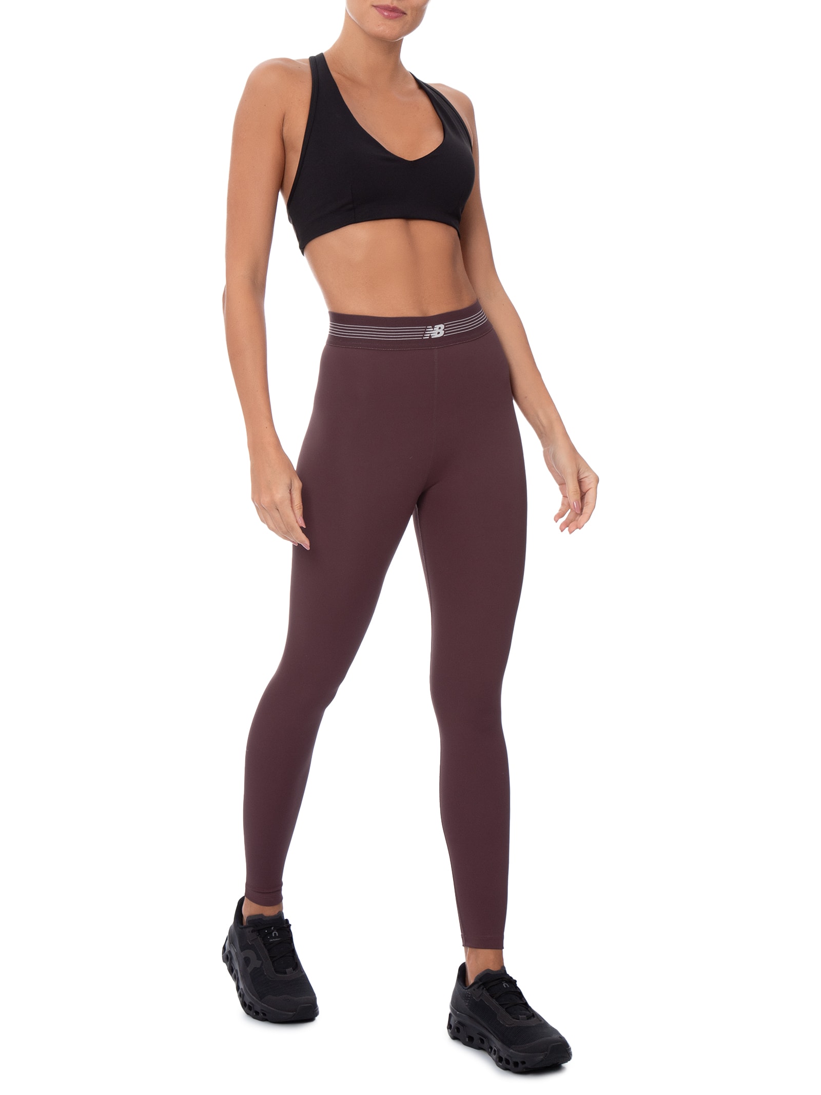 Calça Legging Feminina Ac 25 Marrom New Balance