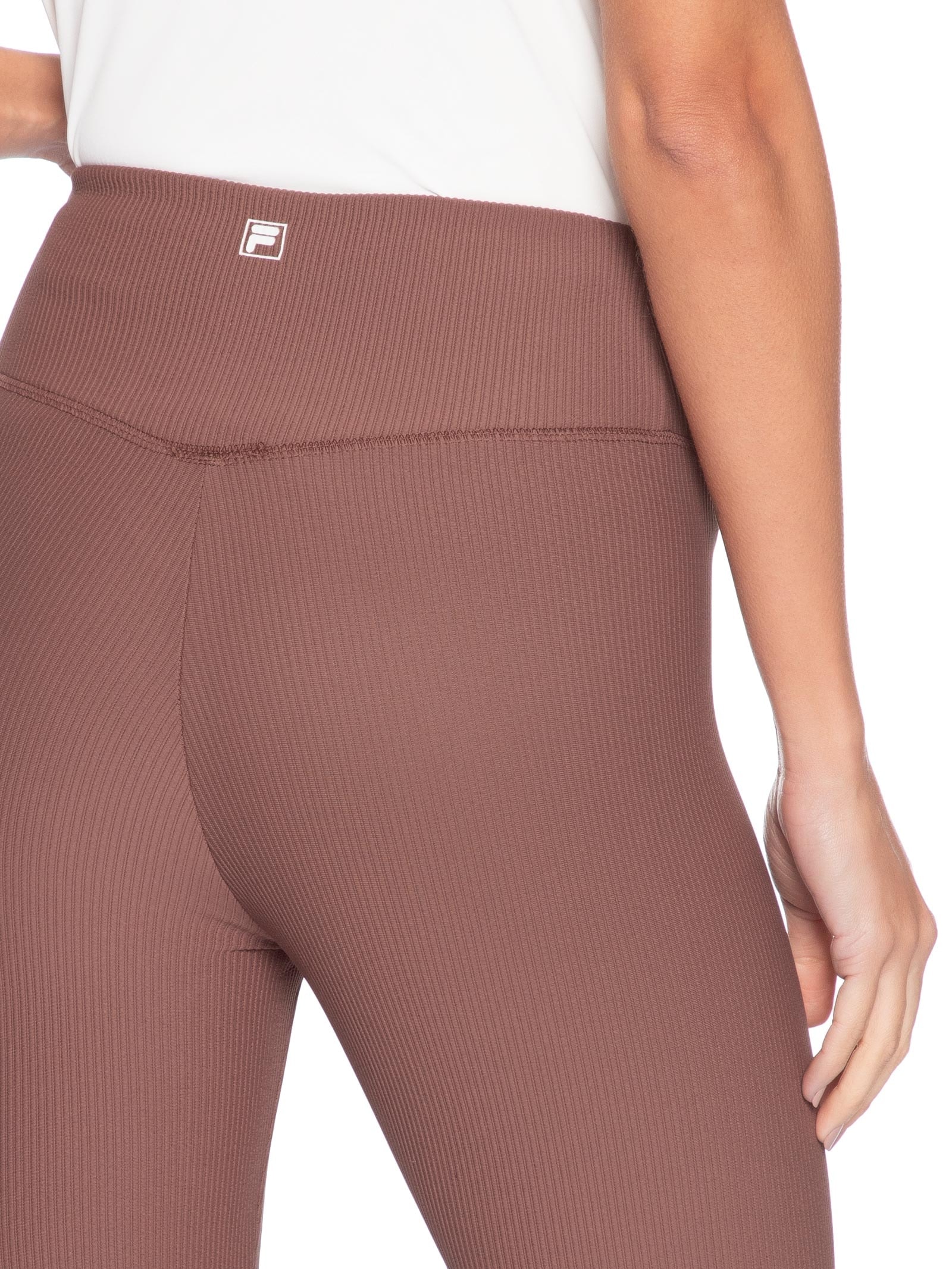 Calça Legging Feminina Life Ribbed III Marrom Fila