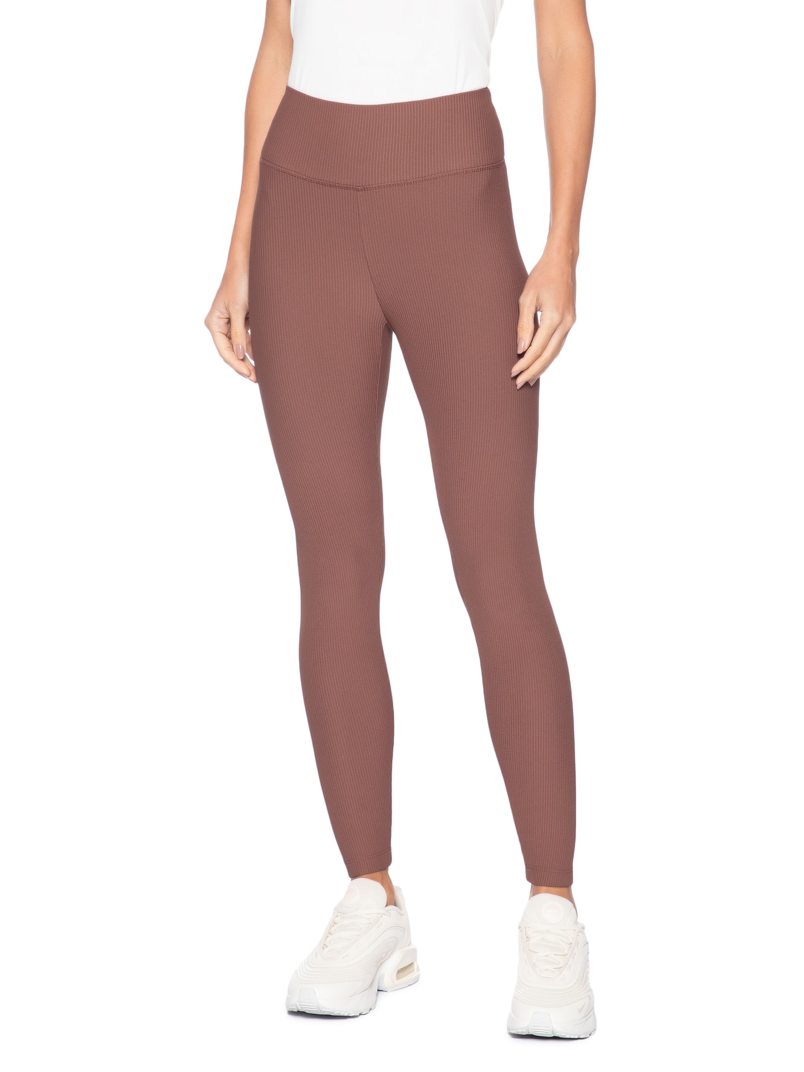 Calça Legging Feminina Life Ribbed III Marrom Fila