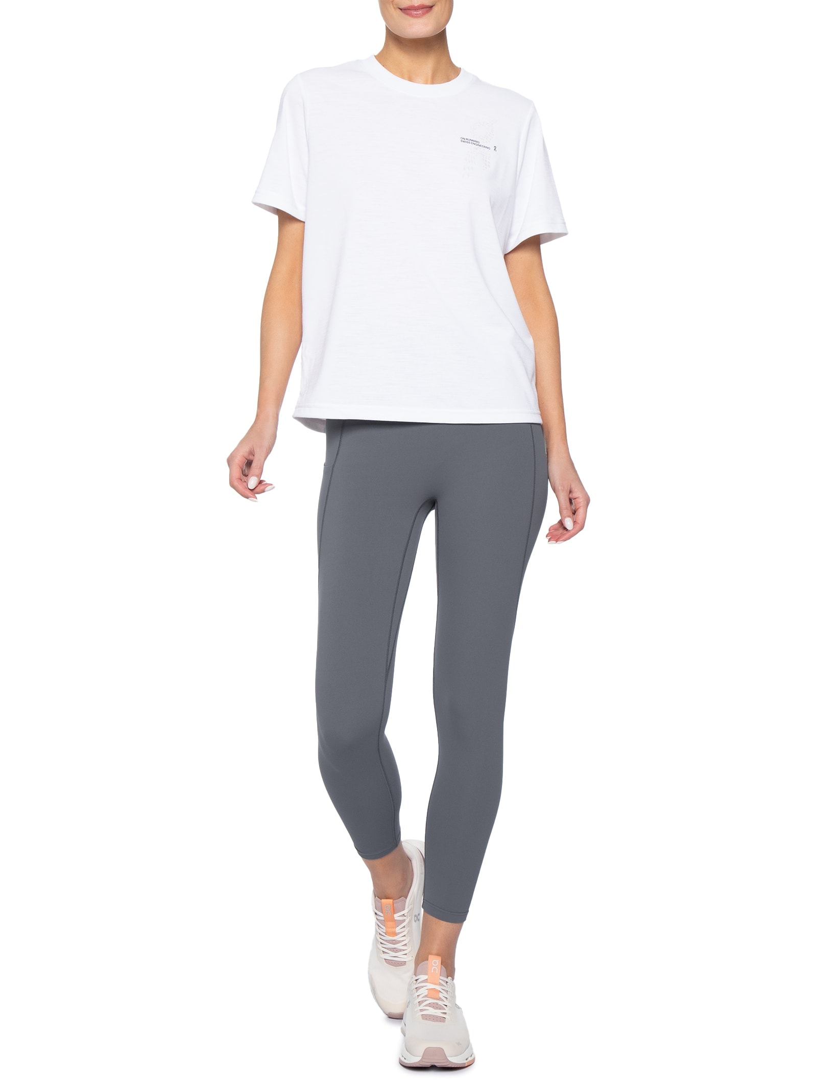 Calça Legging Feminino Studio Tights 7/8 Cinza On Running