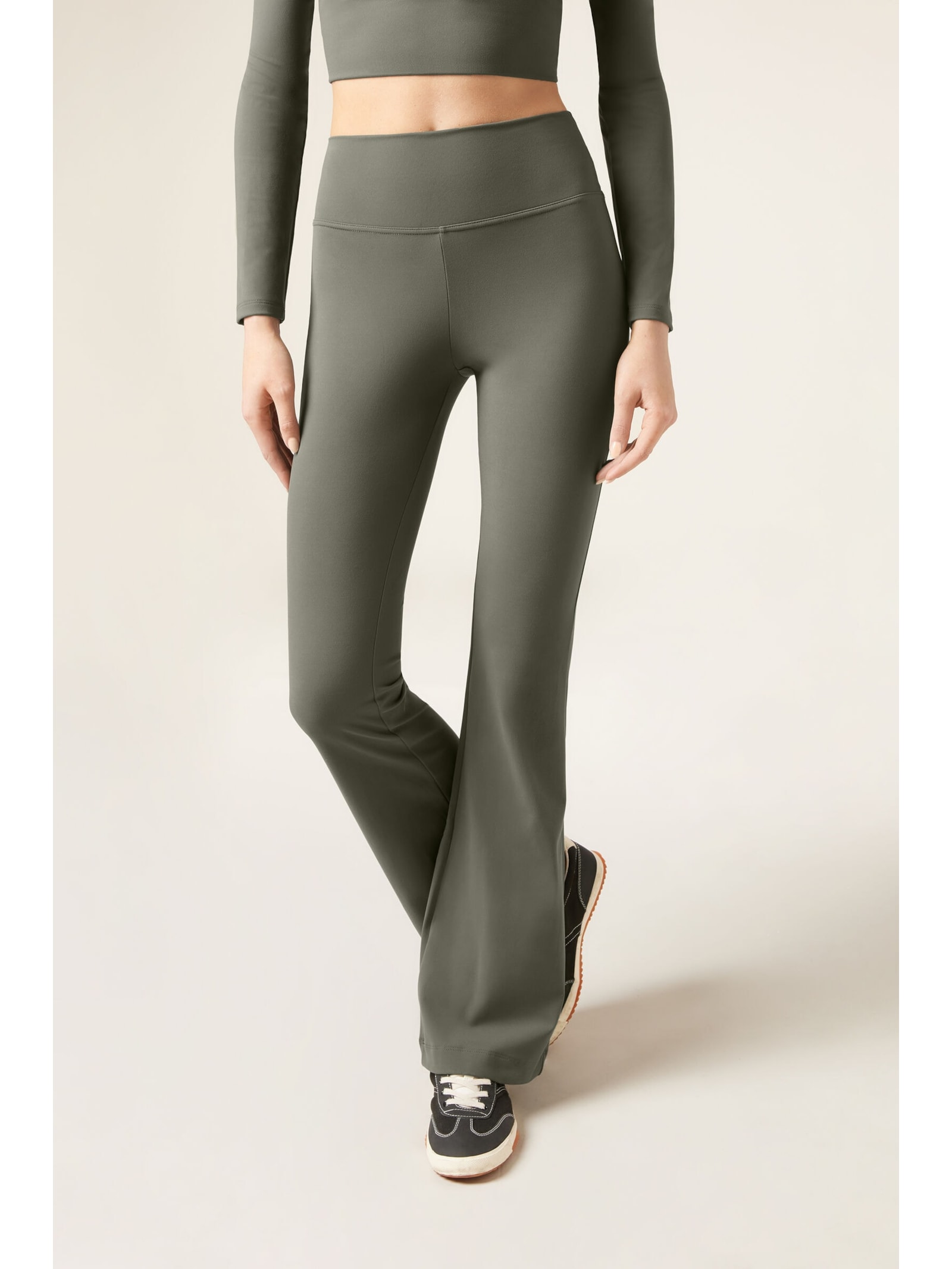 Calça Legging Flare Soft Touch First Class Verde Calzedonia