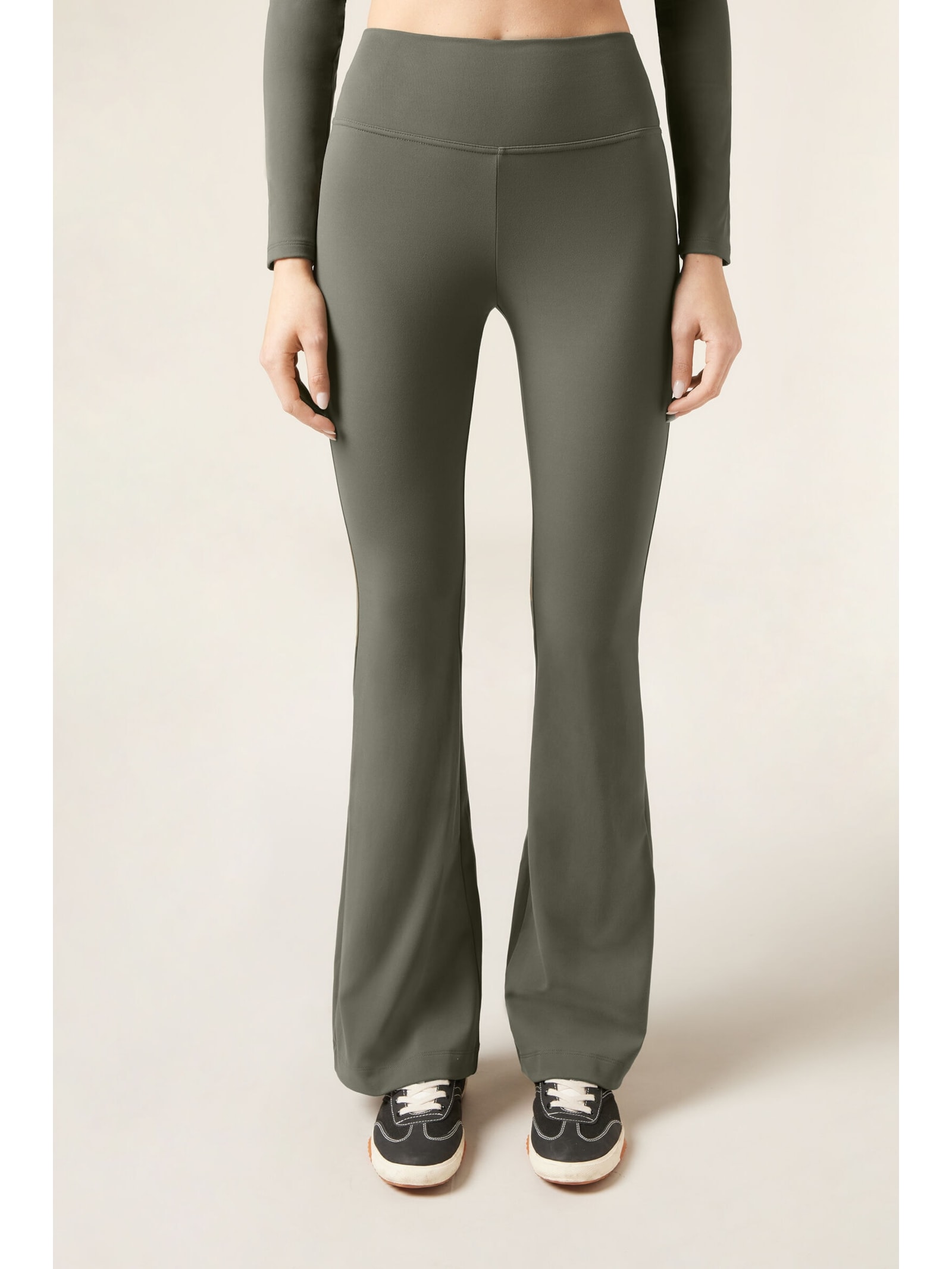 Calça Legging Flare Soft Touch First Class Verde Calzedonia