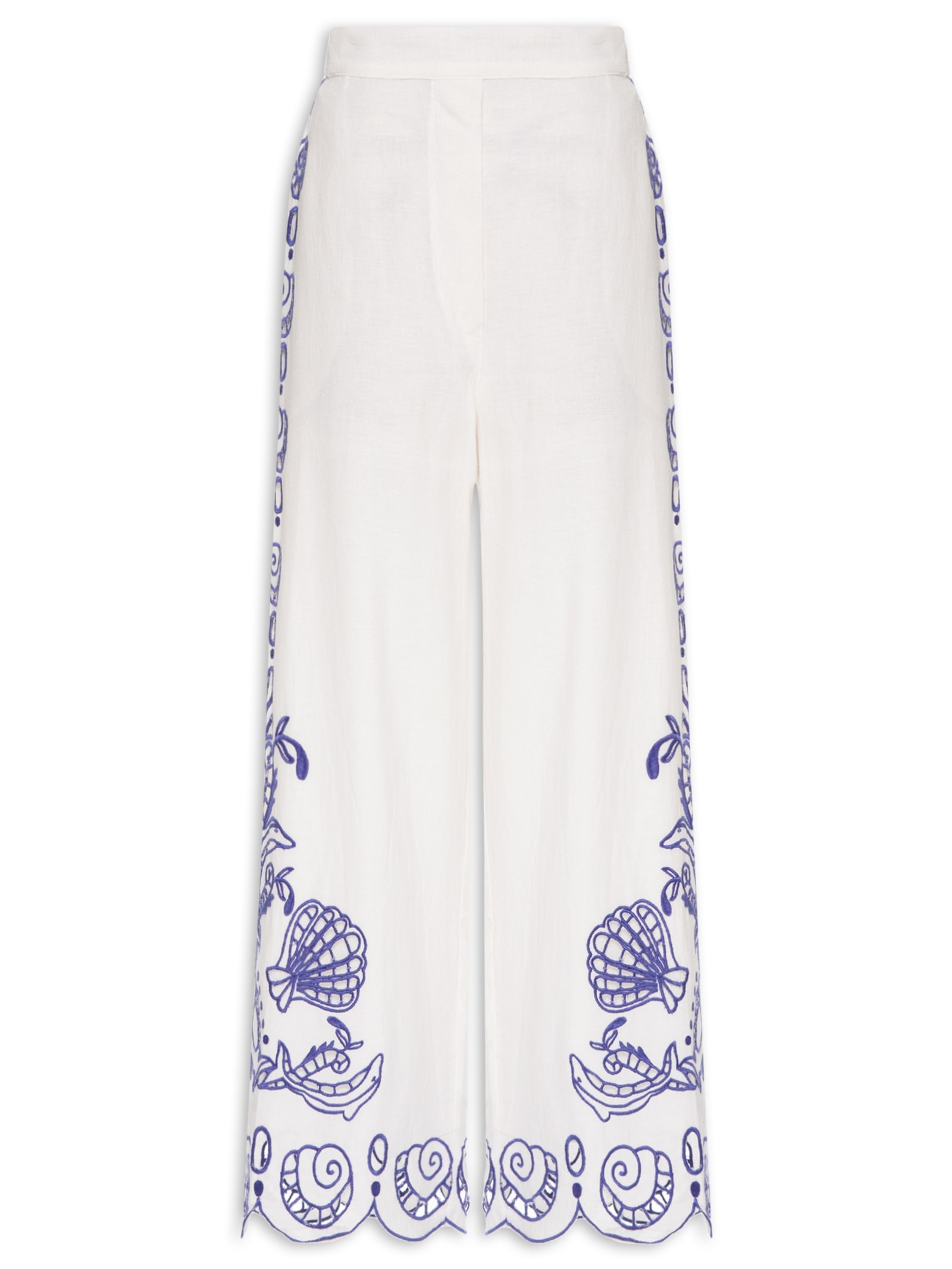 Calça Lenço Bordado Sonho do Mar Branca Farm