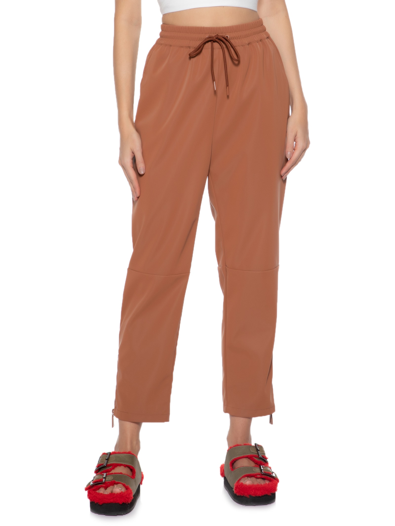 Calça Like Leather Emborrachada Bege Animale Jeans