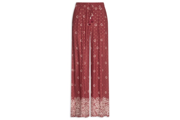 Calça Lurex Estampada Áurea Feminina – Vermelho