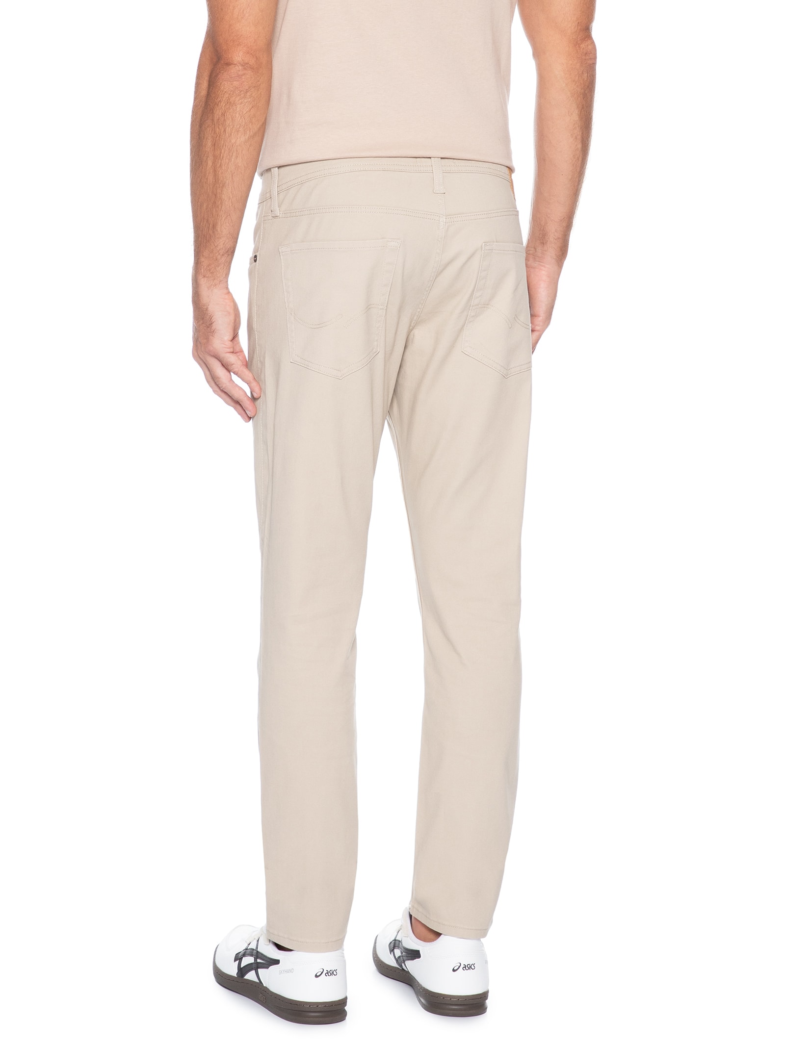 Calça Masculina 5 Pockets Glenn Dylan Original Bege Jack & Jones