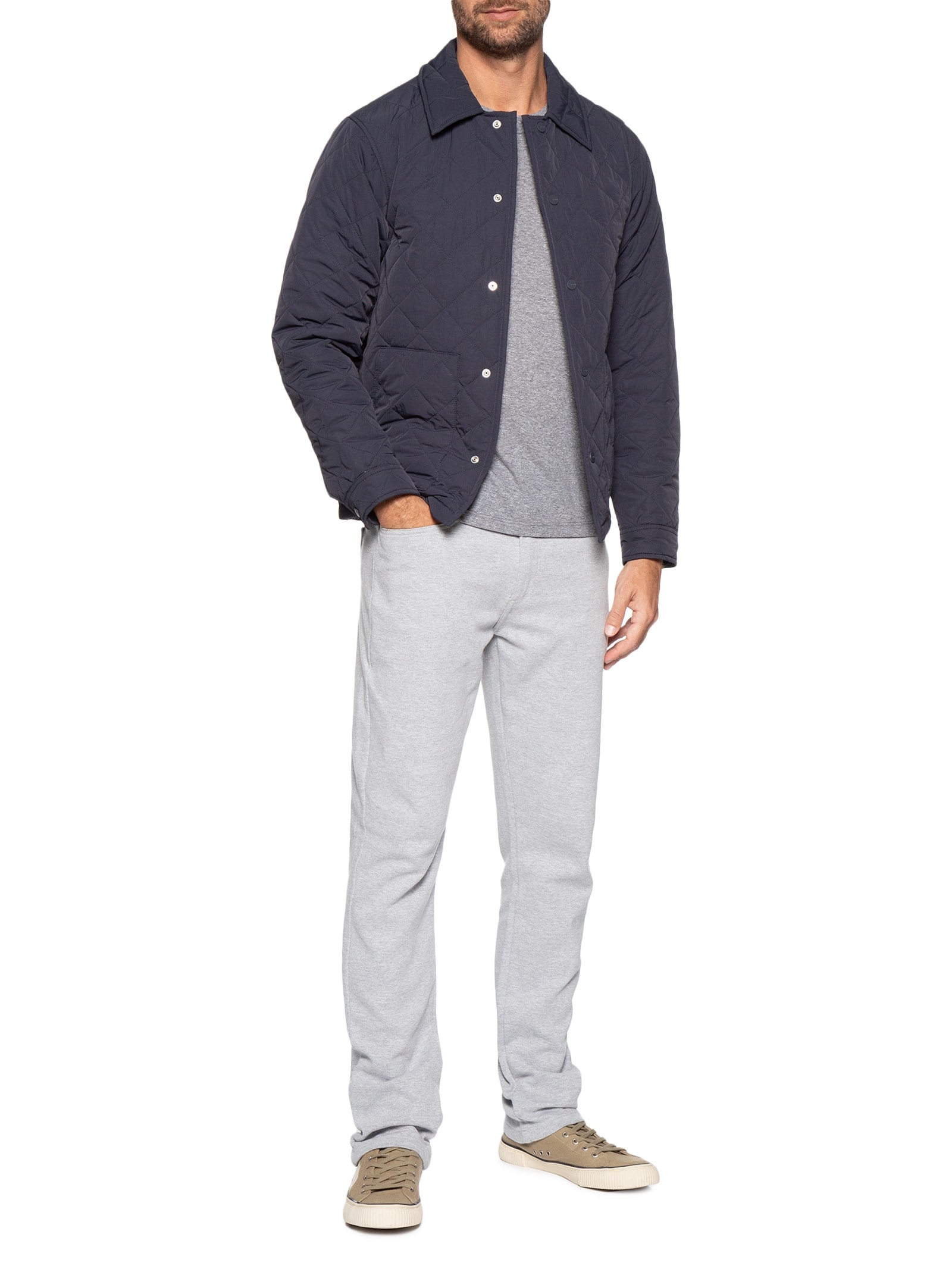 Calça Masculina 5 Pockets Moletom Cinza Reserva