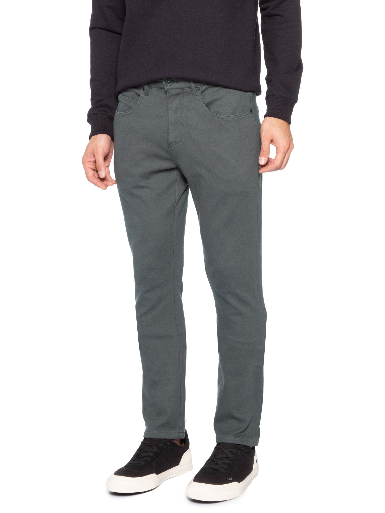 Calça Masculina 5 Pockets Moletom Cinza Reserva