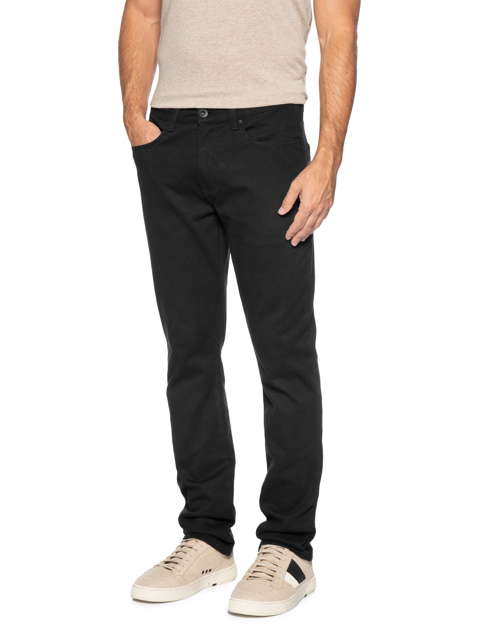 Calça Masculina 5 Pockets Moletom Preto Reserva