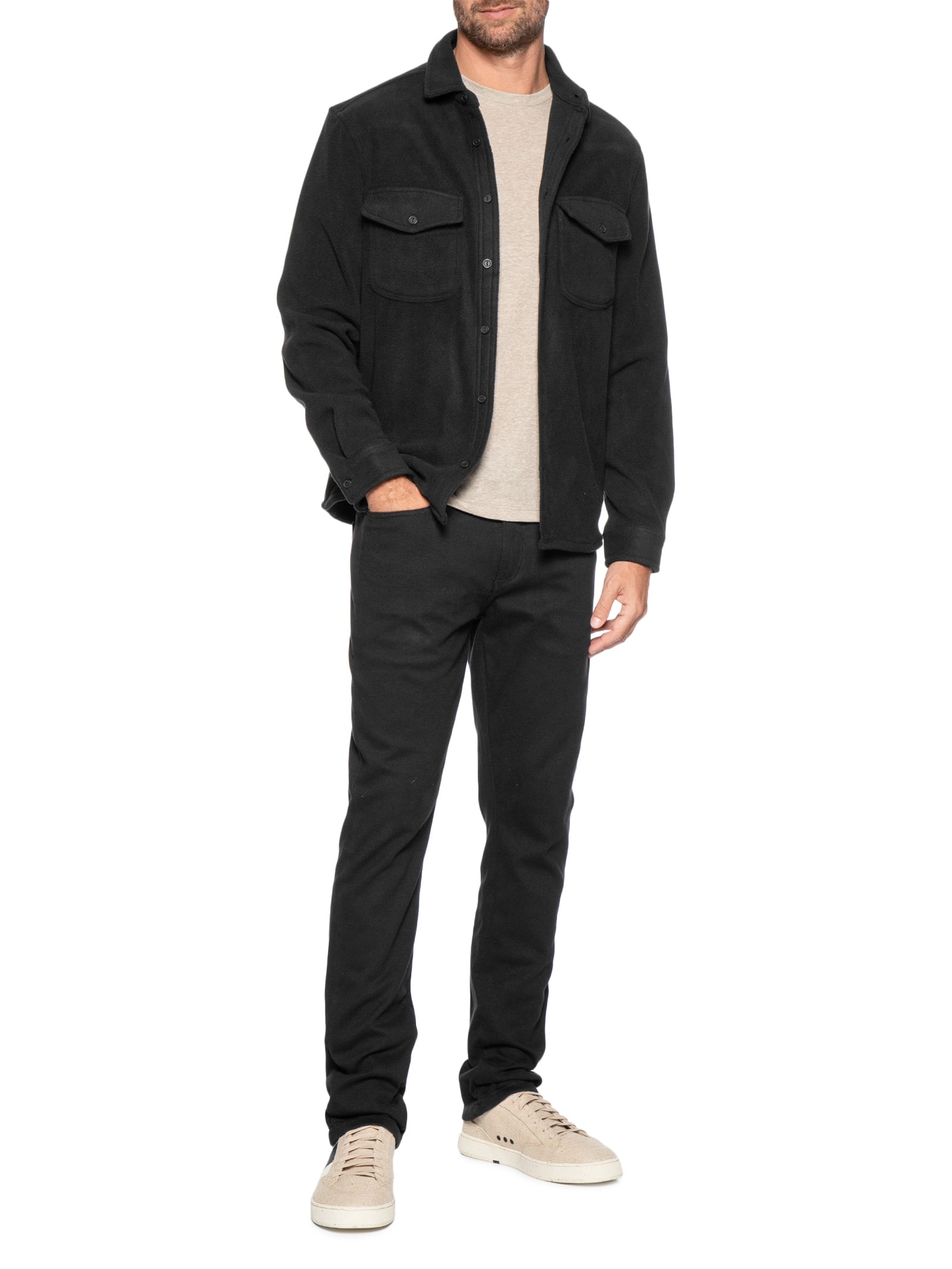 Calça Masculina 5 Pockets Moletom Preto Reserva