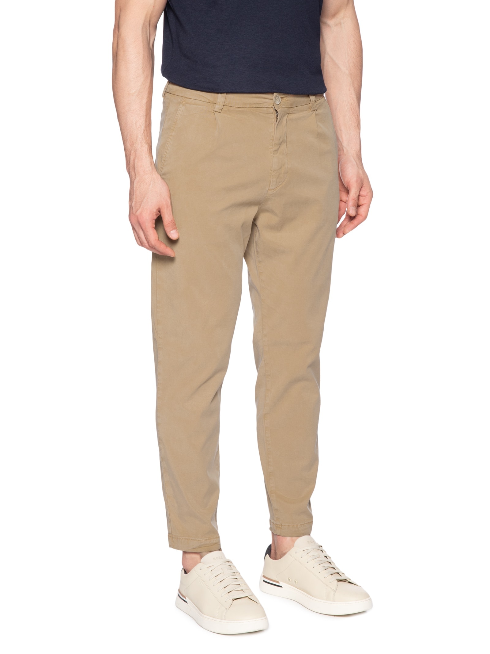 Calça Masculina Alfaiataria Collab Steif Marrom Boss