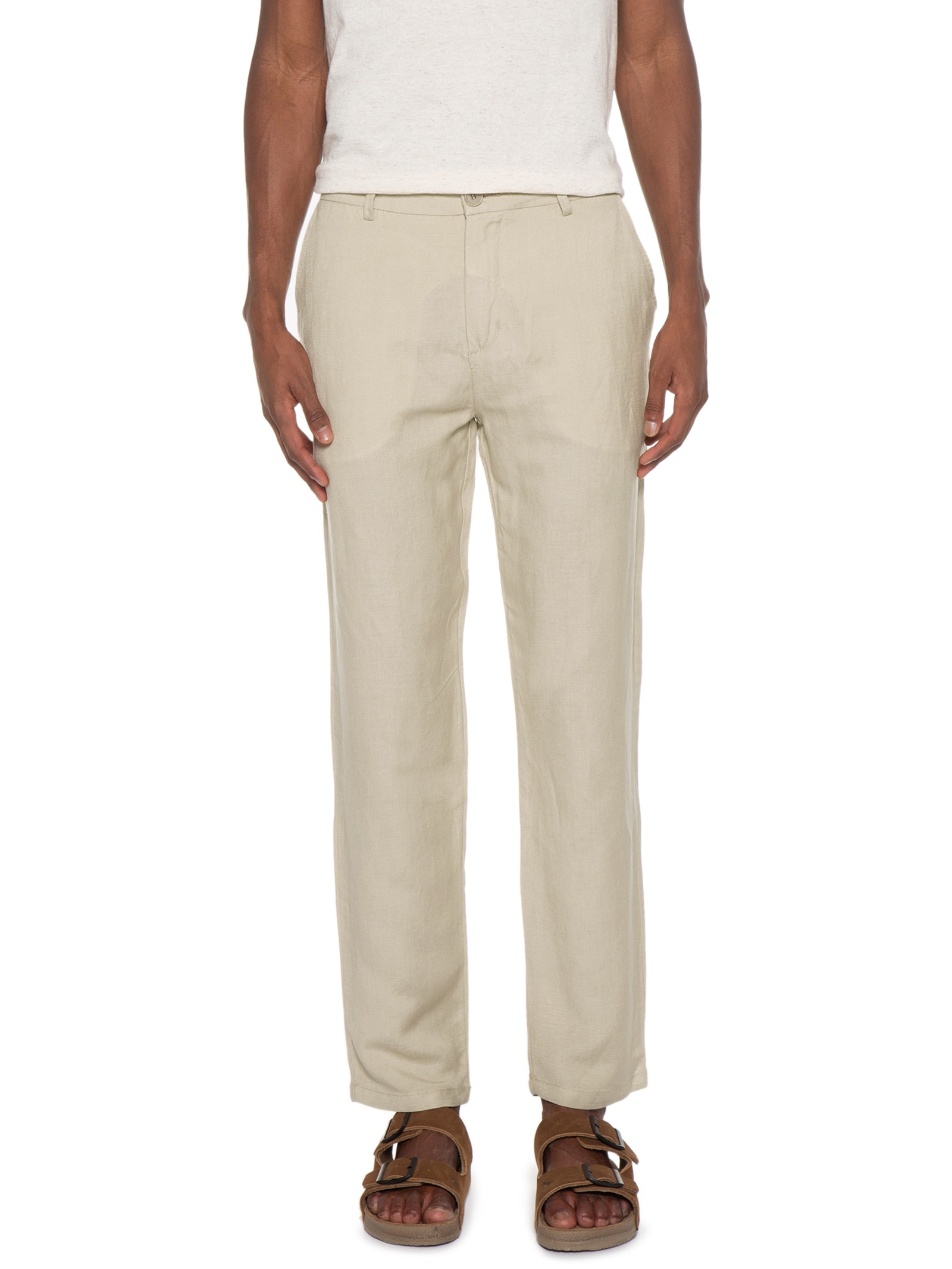 Calça Masculina Alfaiataria Fluid Linen Bege Osklen