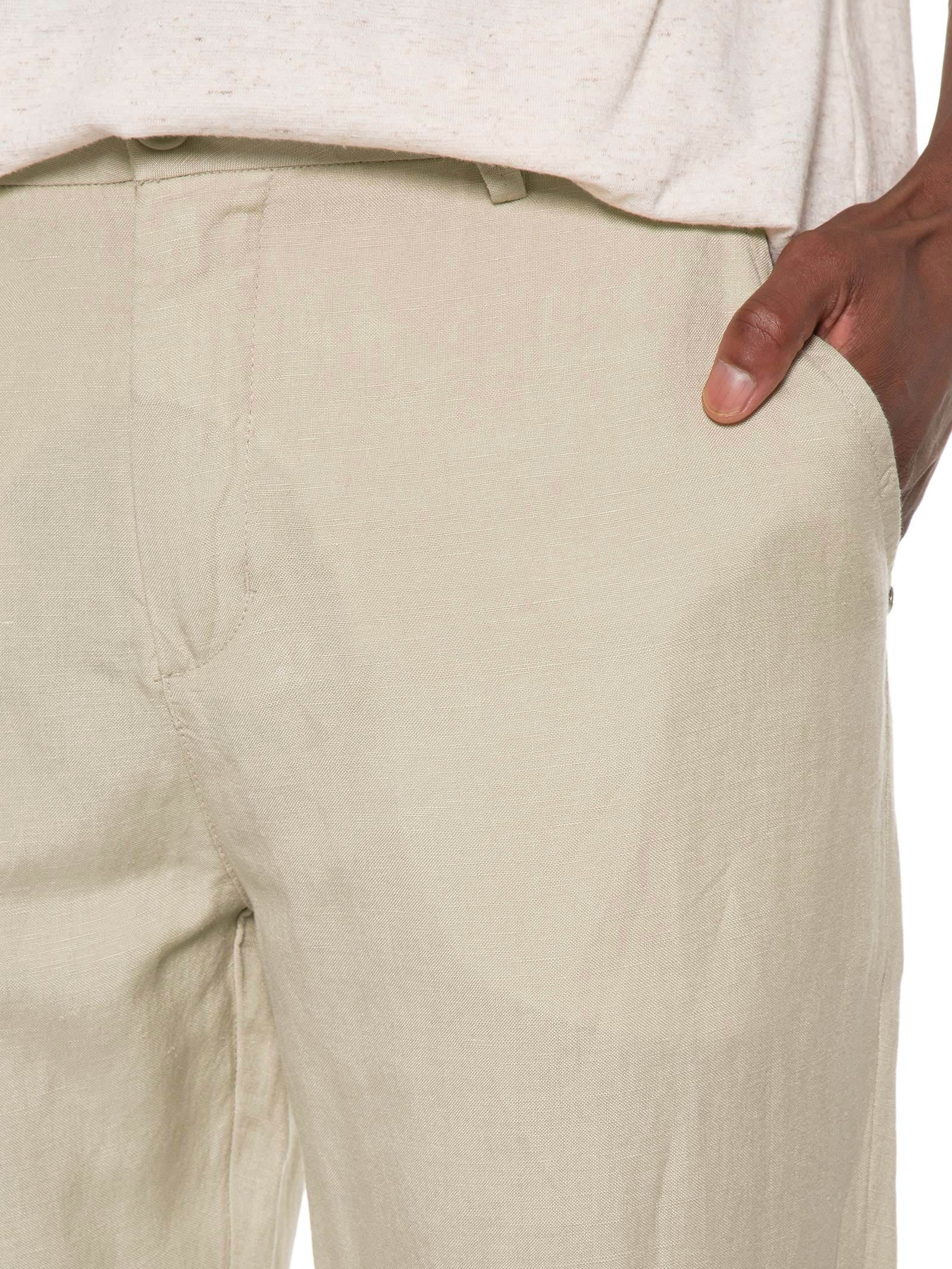 Calça Masculina Alfaiataria Fluid Linen Bege Osklen