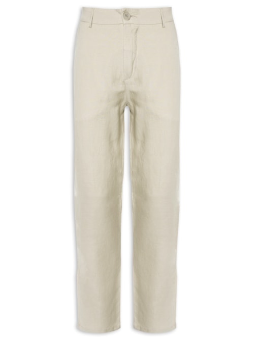 Calça Masculina Alfaiataria Fluid Linen - Bege