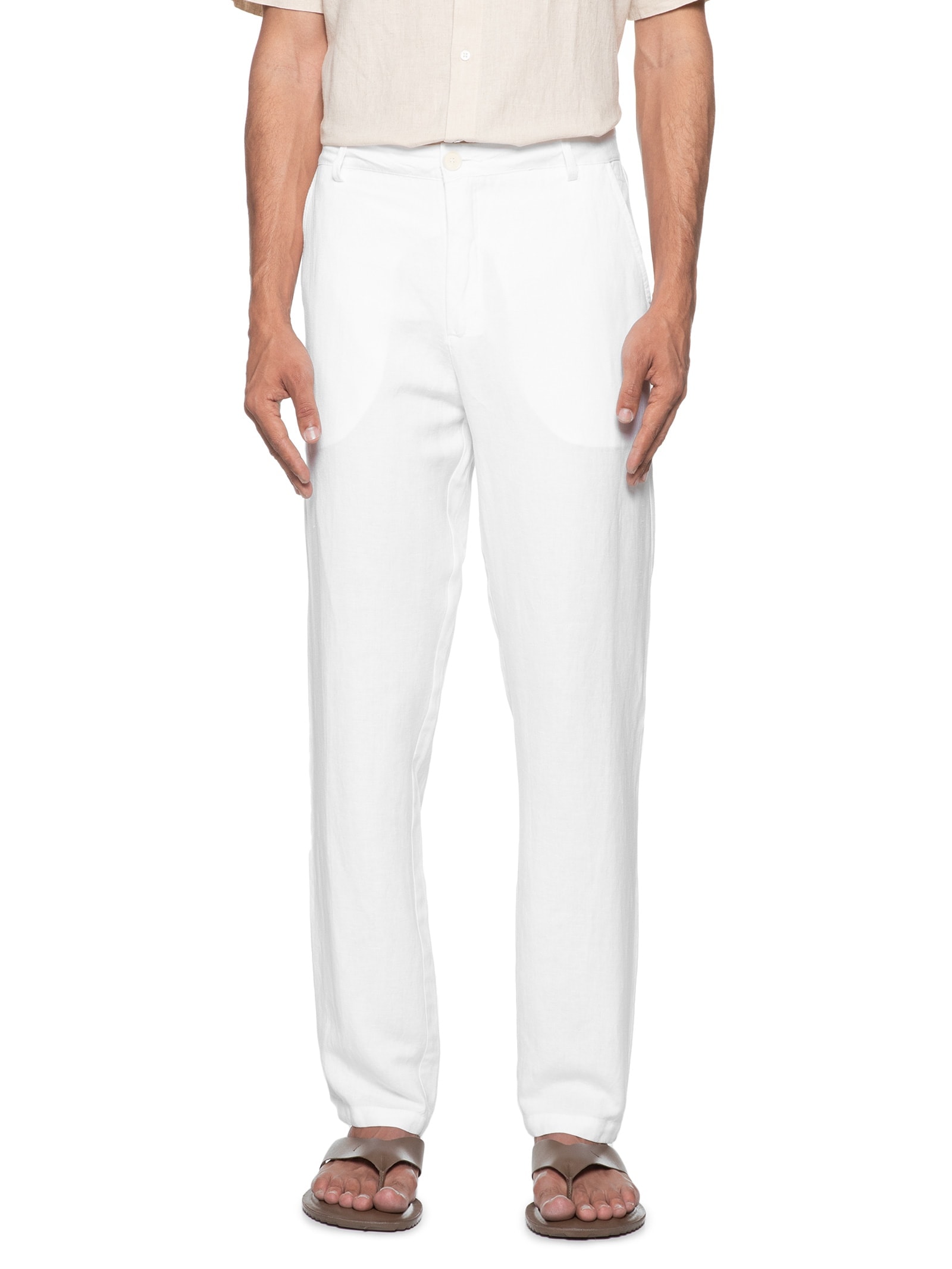 Calça Masculina Alfaiataria Fluid Linen Branco Osklen