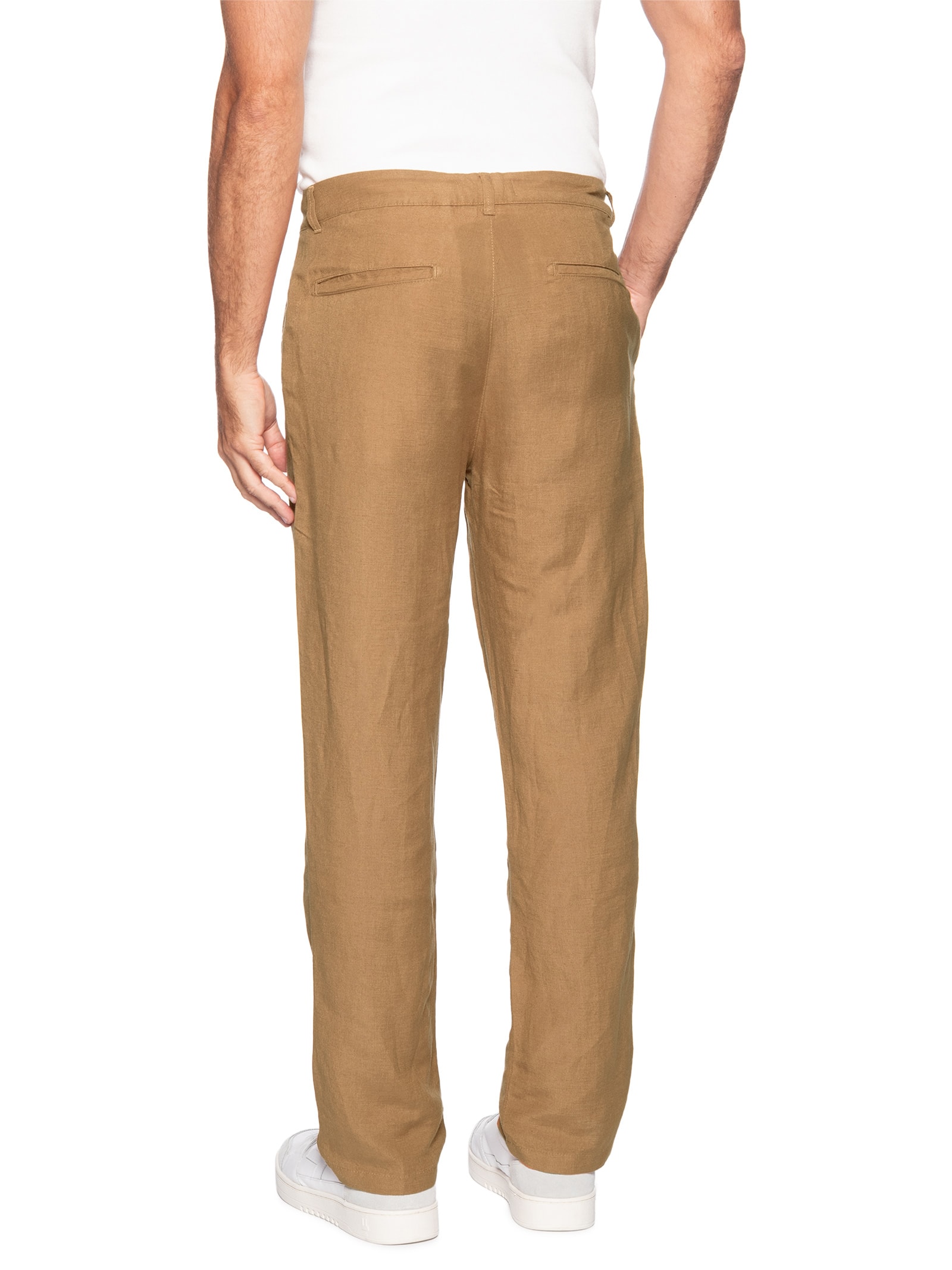 Calça Masculina Alfaiataria Fluid Linen Marrom Osklen