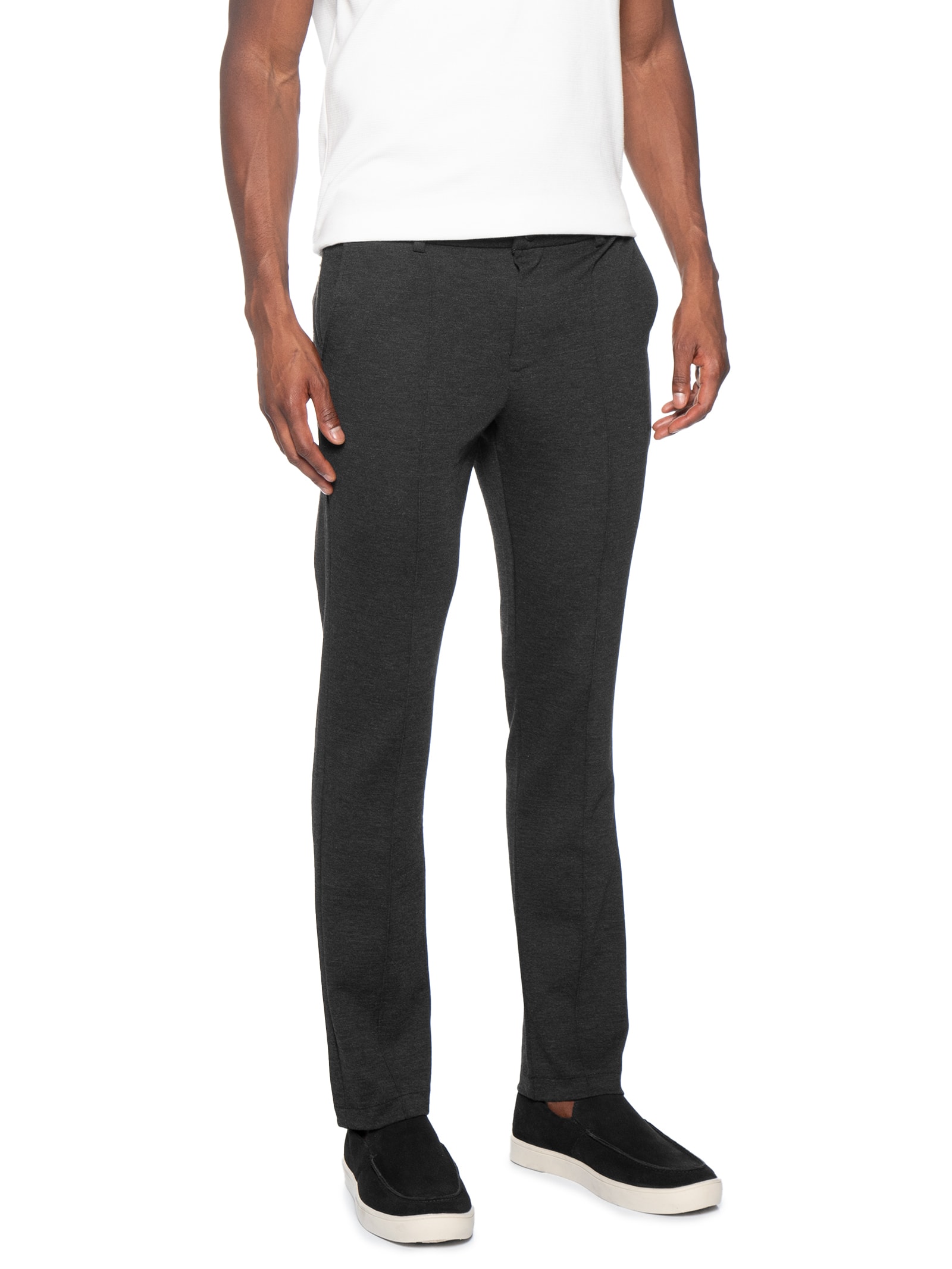 Calça Masculina Alfaiataria Friso Mescla Cinza Sergio K