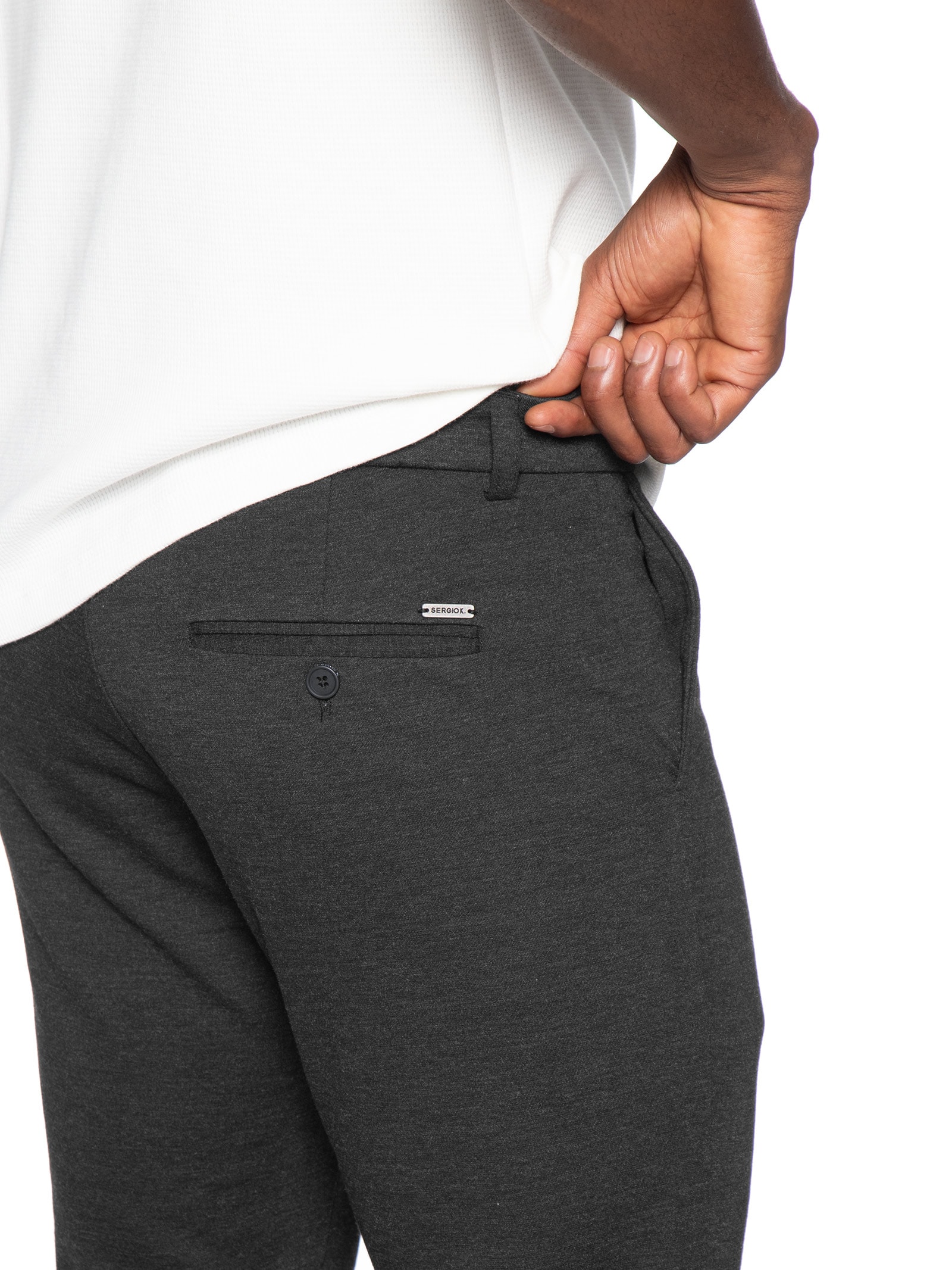 Calça Masculina Alfaiataria Friso Mescla Cinza Sergio K