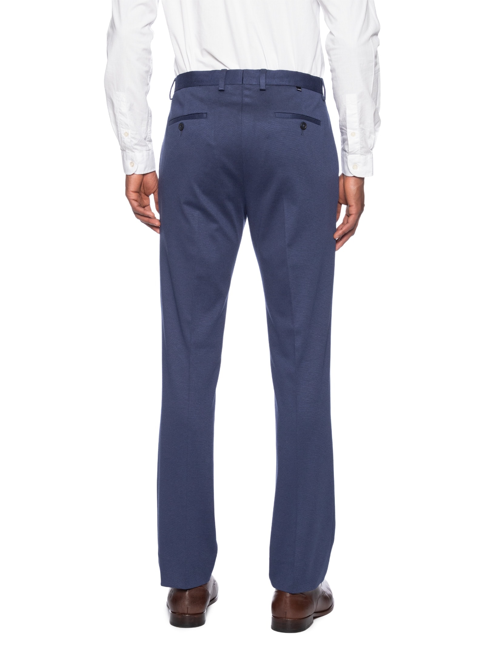 Calça Masculina Alfaiataria Malha Super Slim Azul Aramis