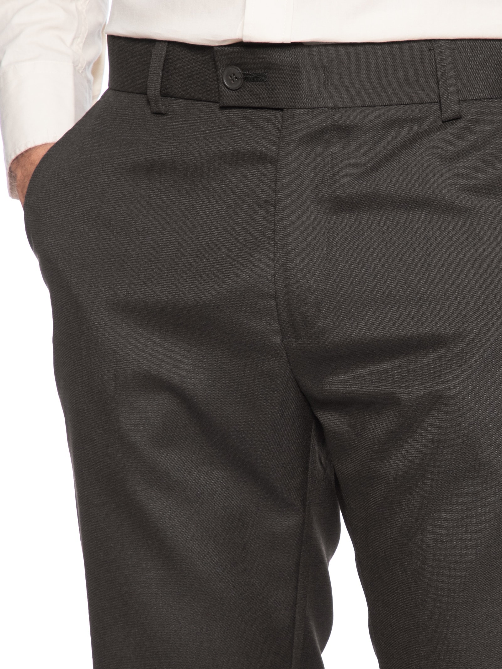 Calça Masculina Alfaiataria Maquinetada Galles Slim Marrom '2 Essential