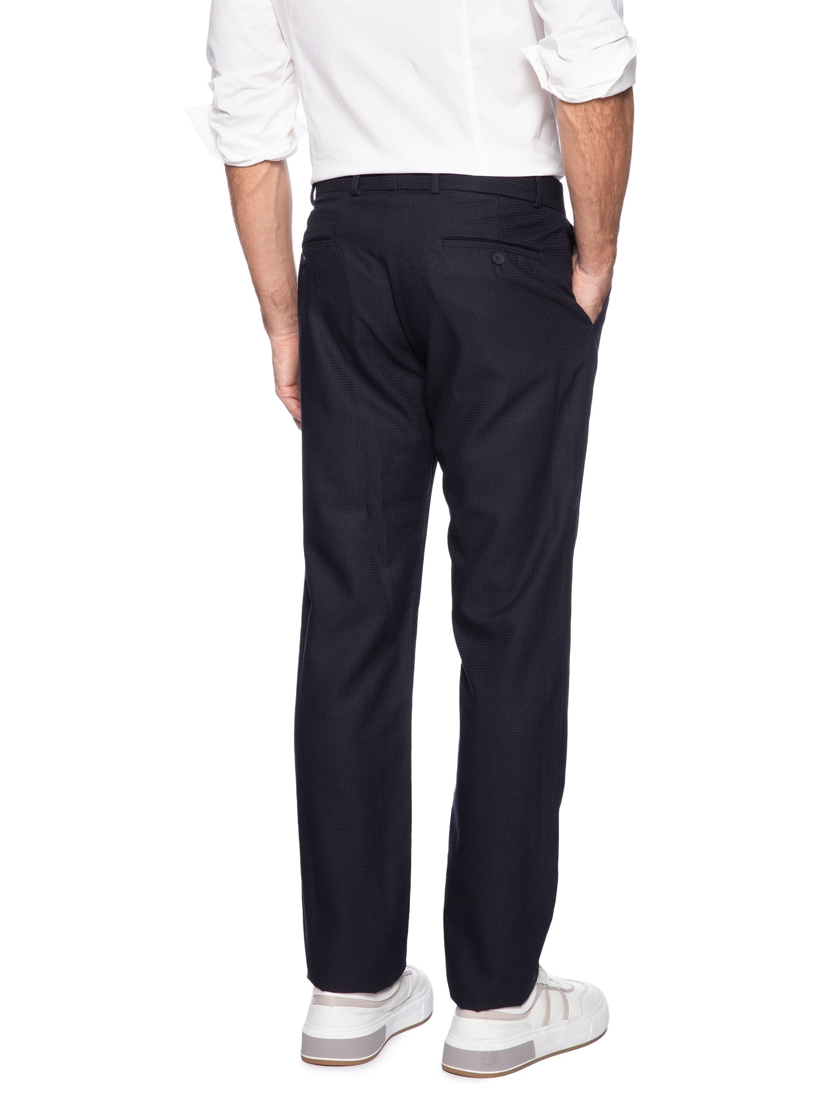 Calça Masculina Alfaiataria Padronagem Slim Azul '2 Essential