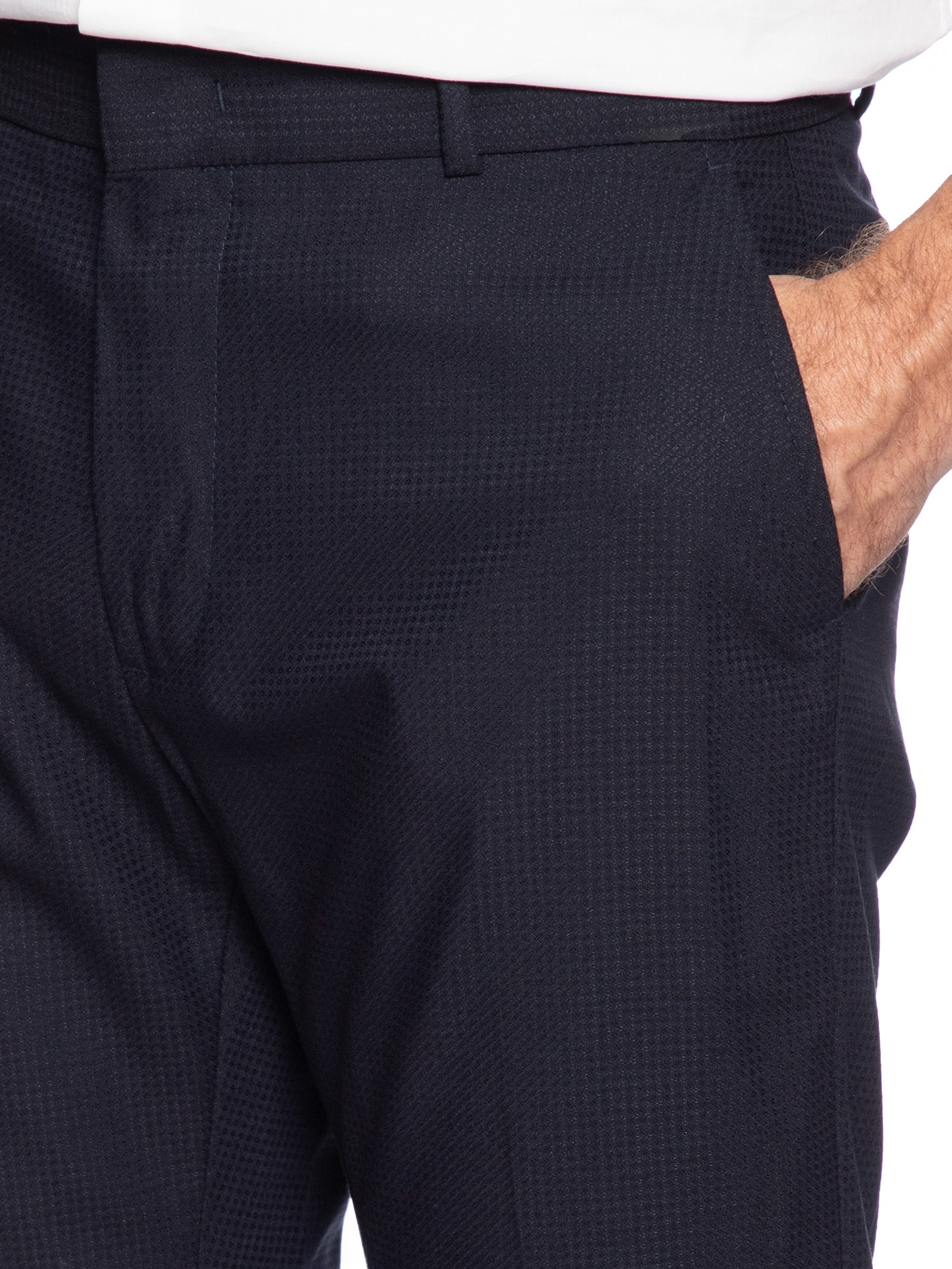 Calça Masculina Alfaiataria Padronagem Slim Azul '2 Essential