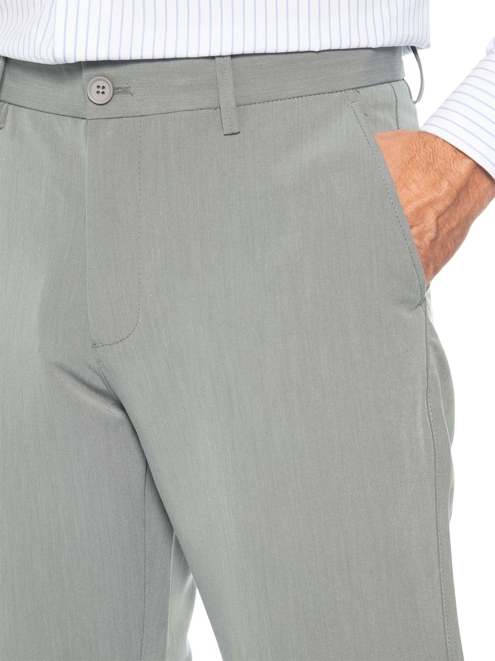 Calça Masculina Alfaiataria Reta Cinza '2 Essential