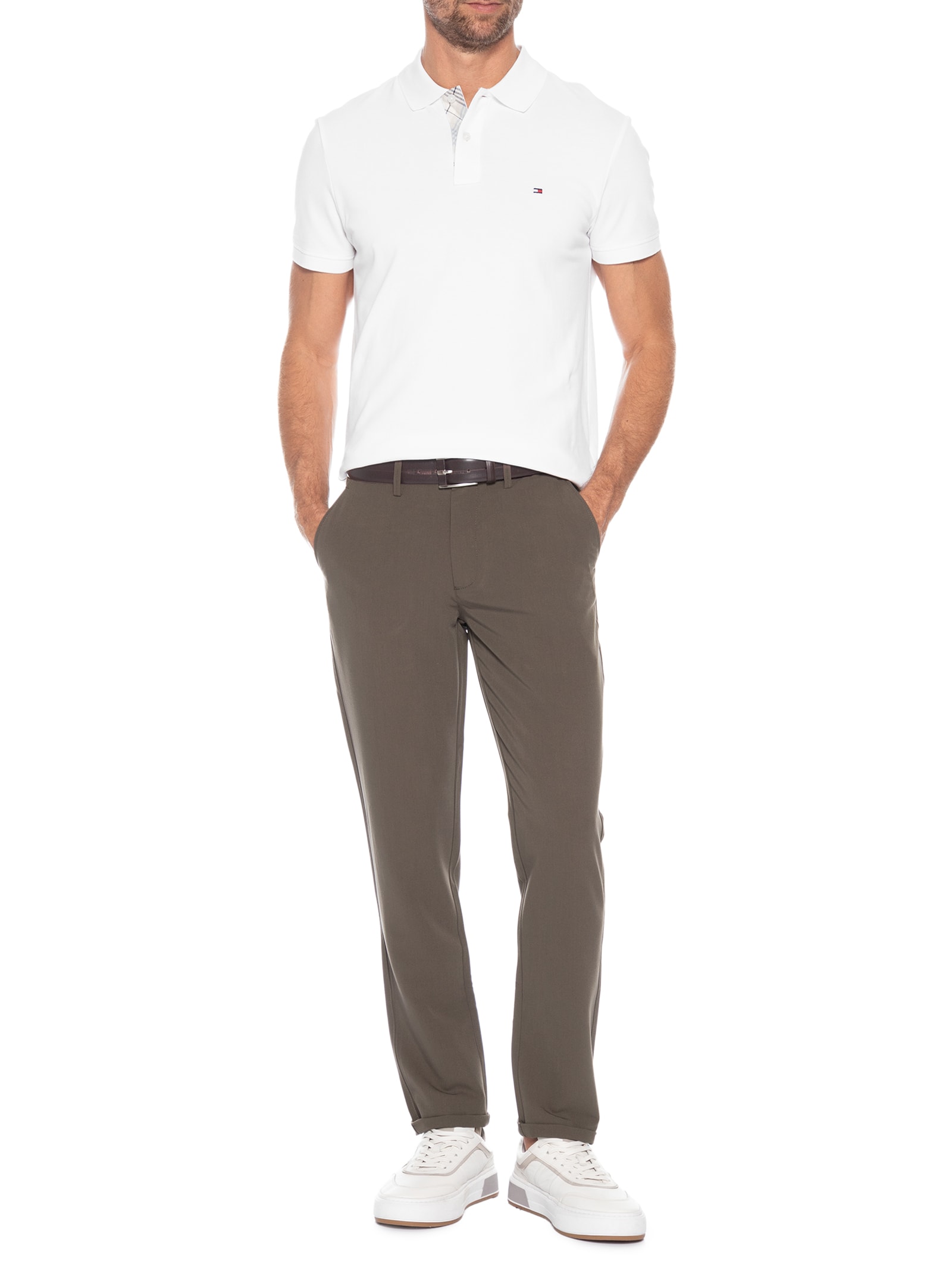 Calça Masculina Alfaiataria Reta Cinza '2Essential '2 Essential