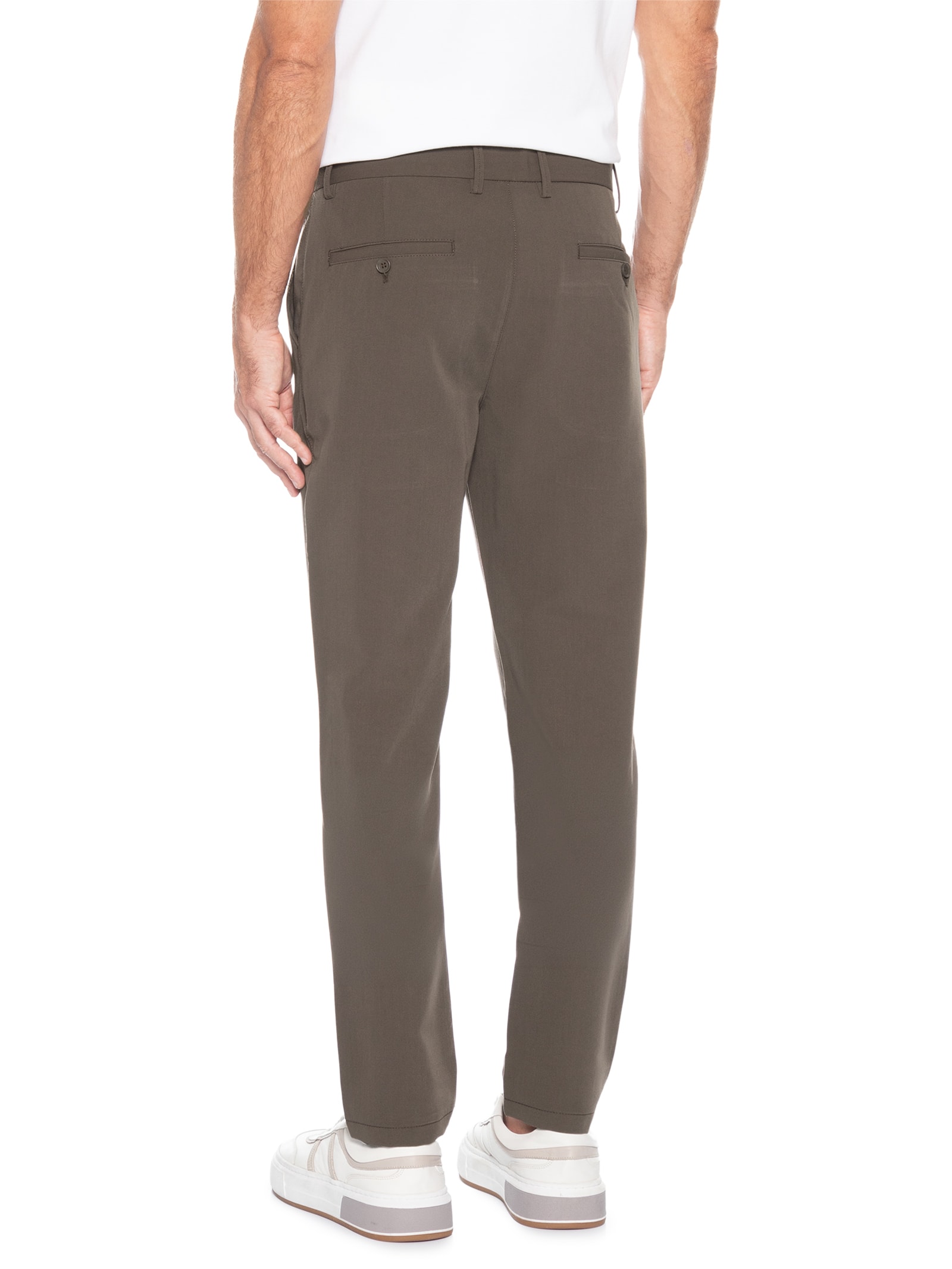 Calça Masculina Alfaiataria Reta Cinza '2Essential '2 Essential