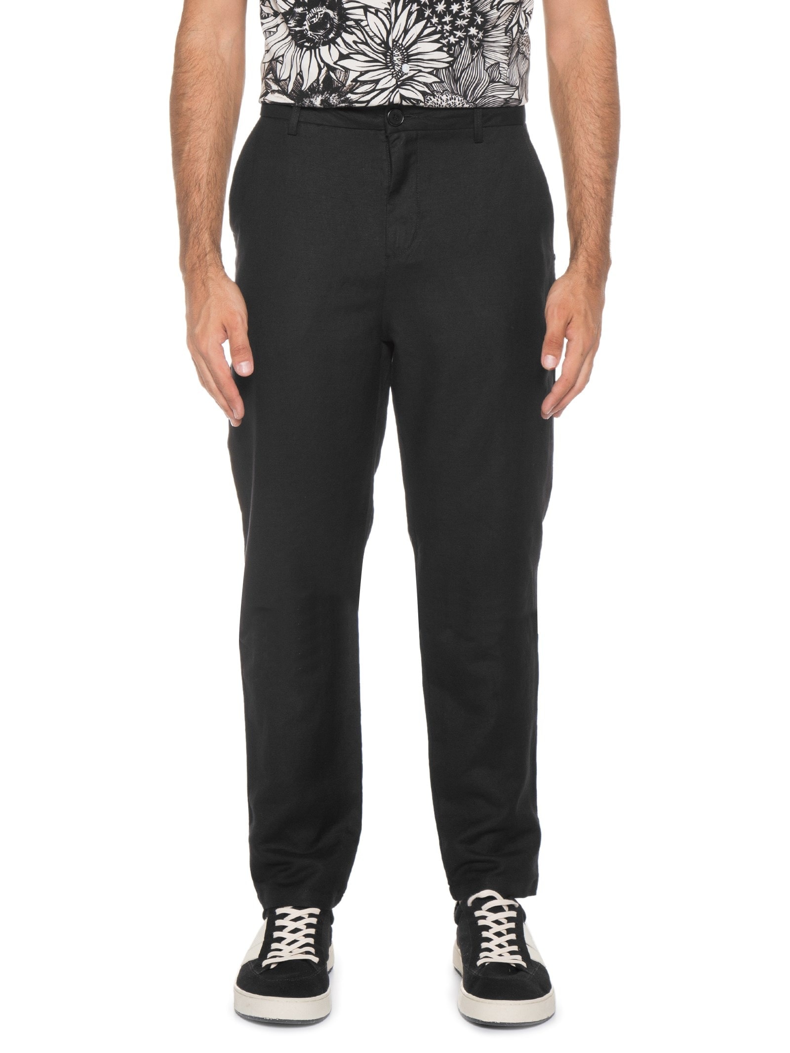 Calça Masculina Alfaiataria Reta Fluid Linen Preto Osklen