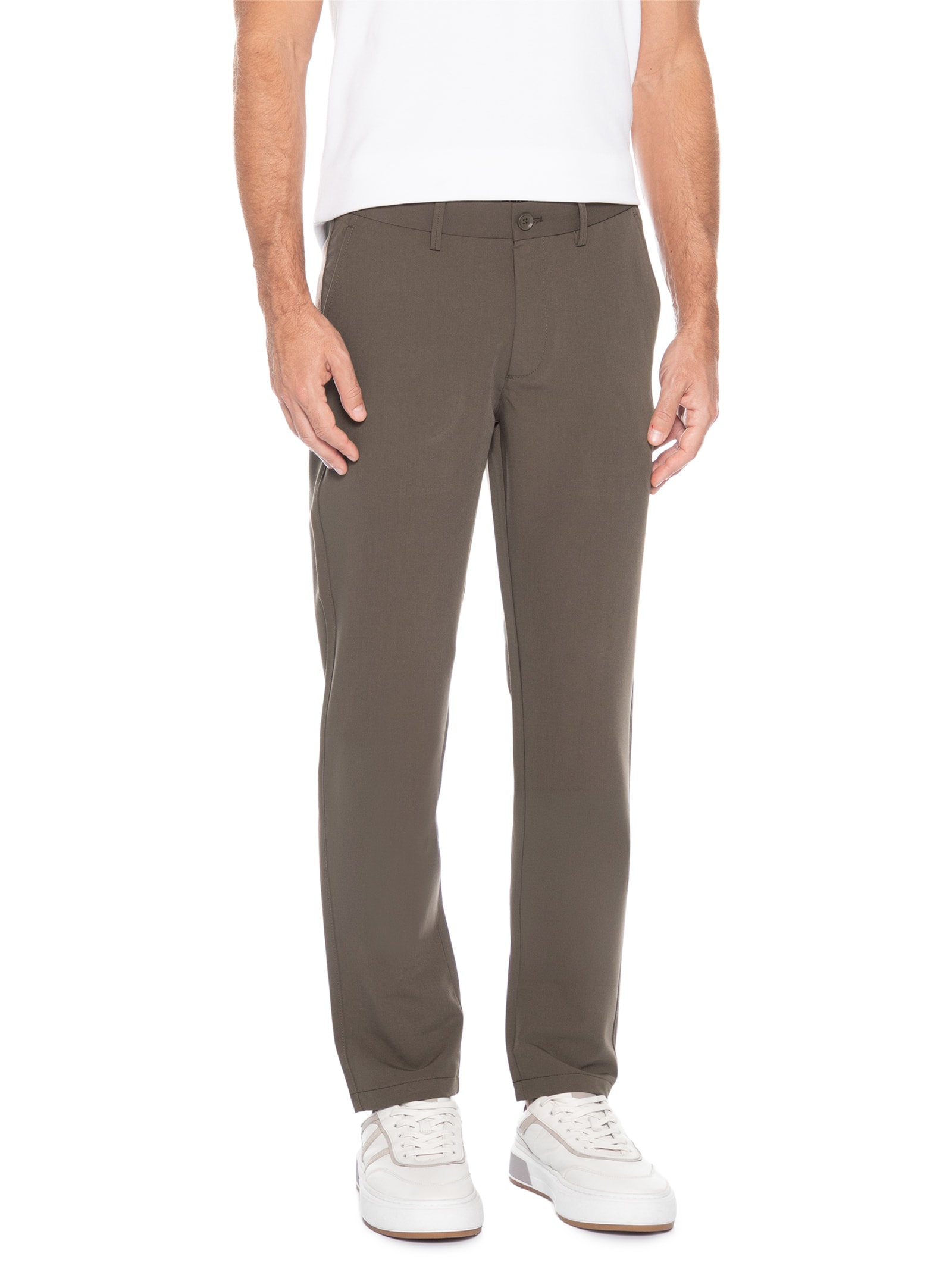 Calça Masculina Alfaiataria Reta Marrom '2Essential '2 Essential