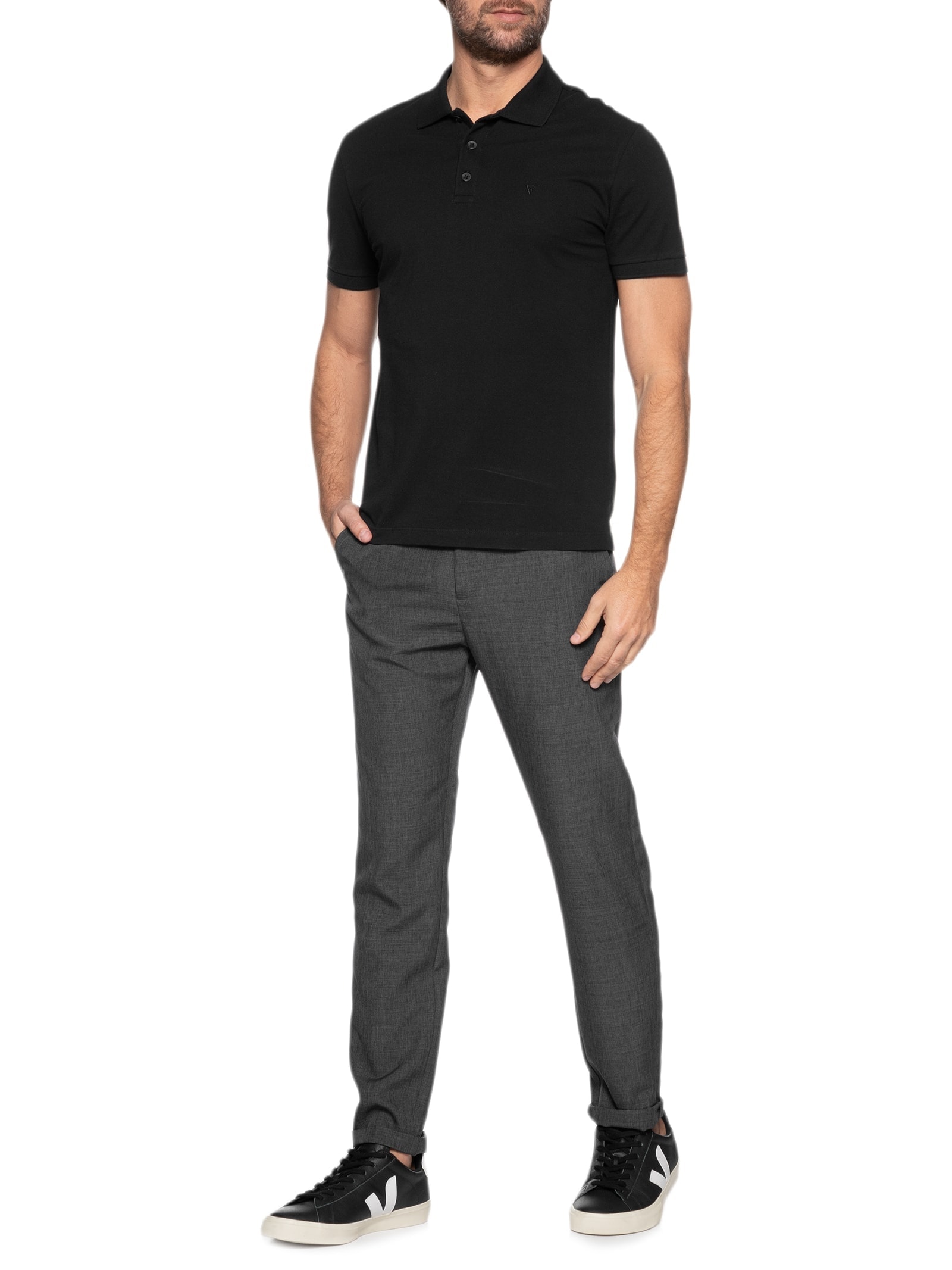 Calça Masculina Alfaiataria Urban Reta Preto '2 Essential