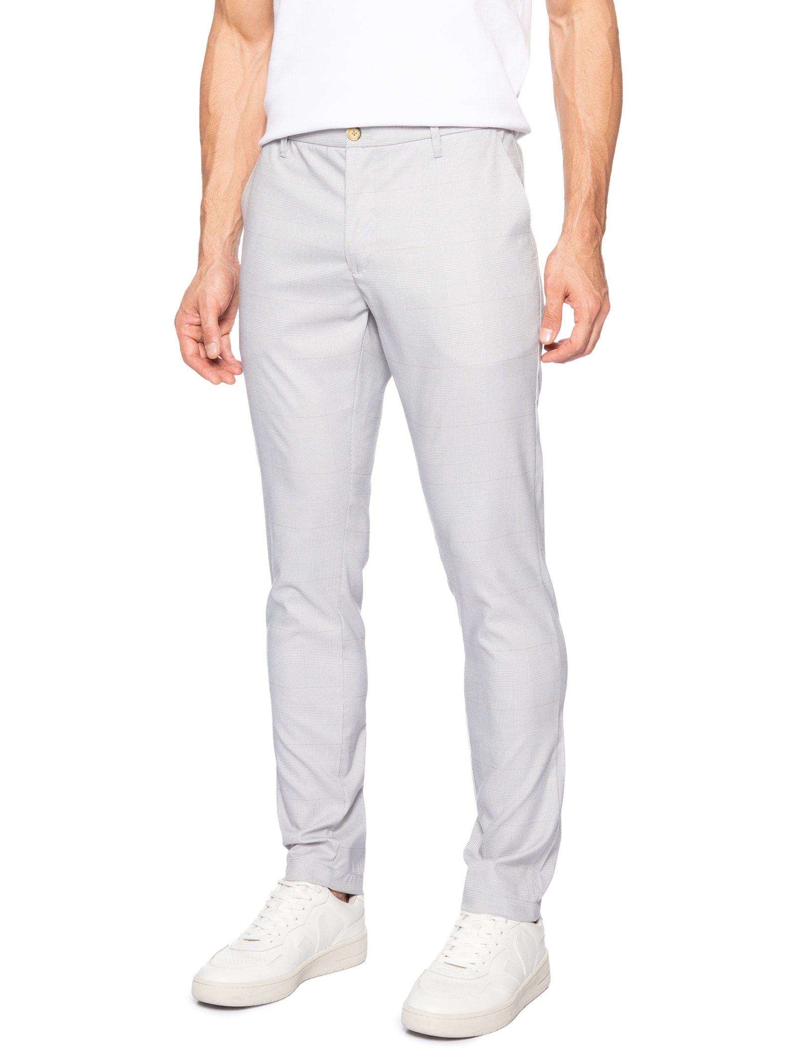 Calça Masculina Alfaitaria Elástico Cinza Sergio K