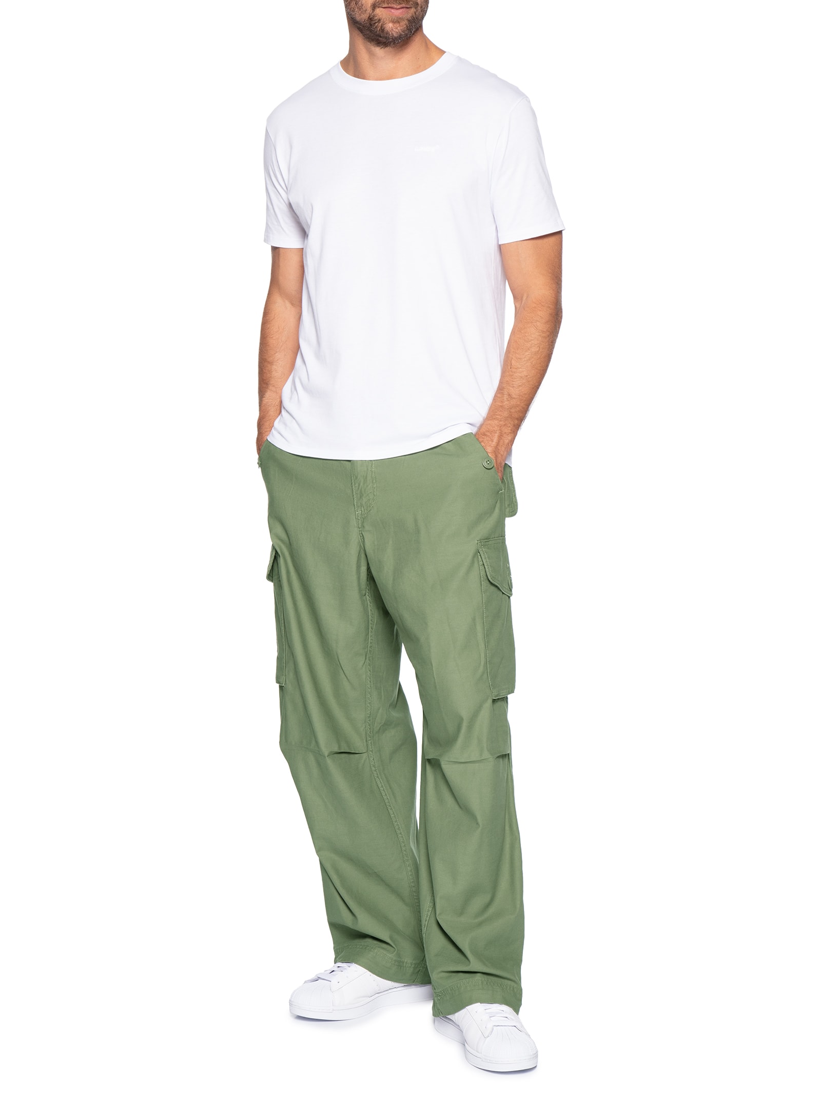 Calça Masculina Baggy Field Cargo Sarja Verde Levi's