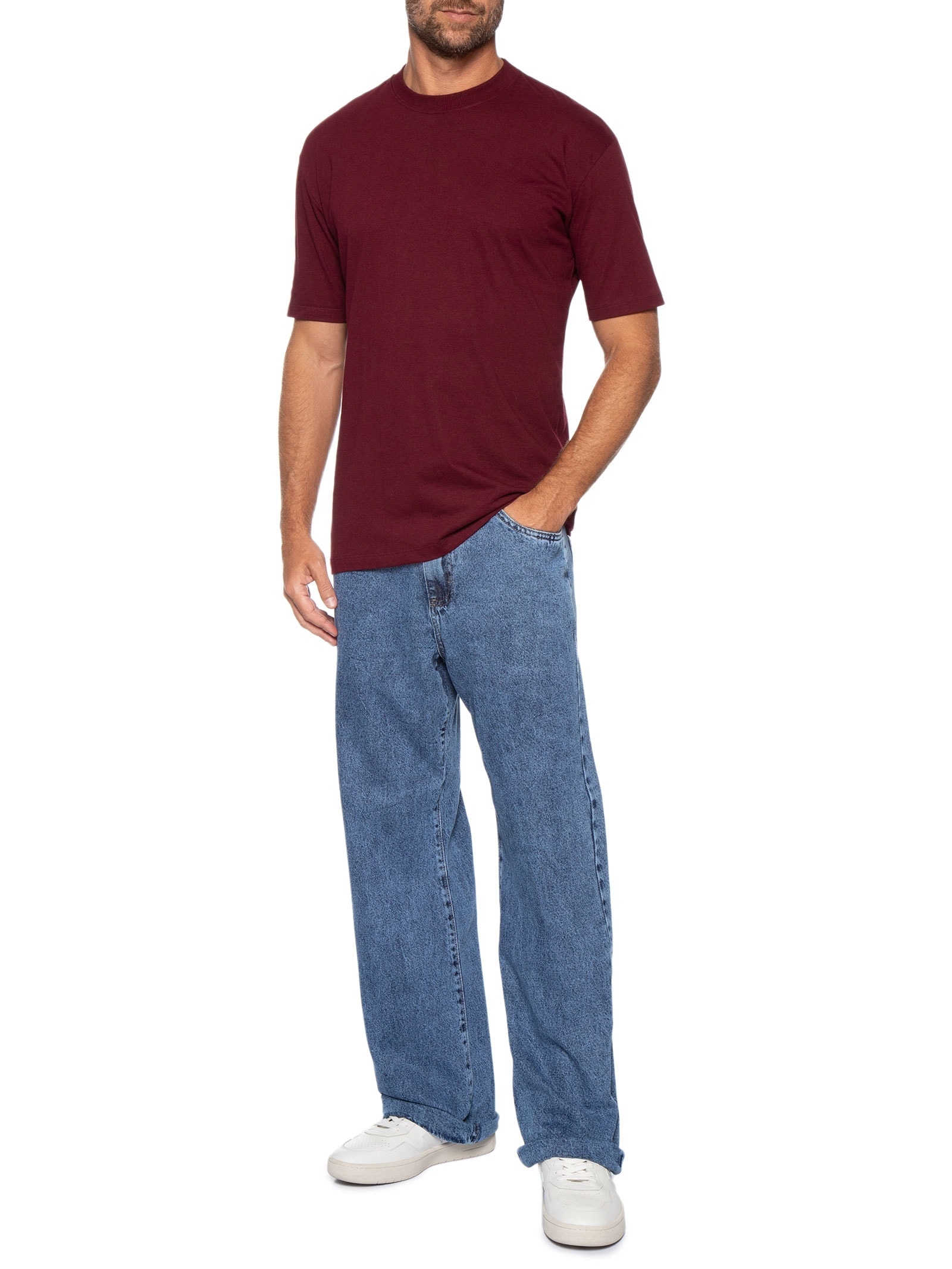 Calça Masculina Baggy Jeans Azul Basiq Men