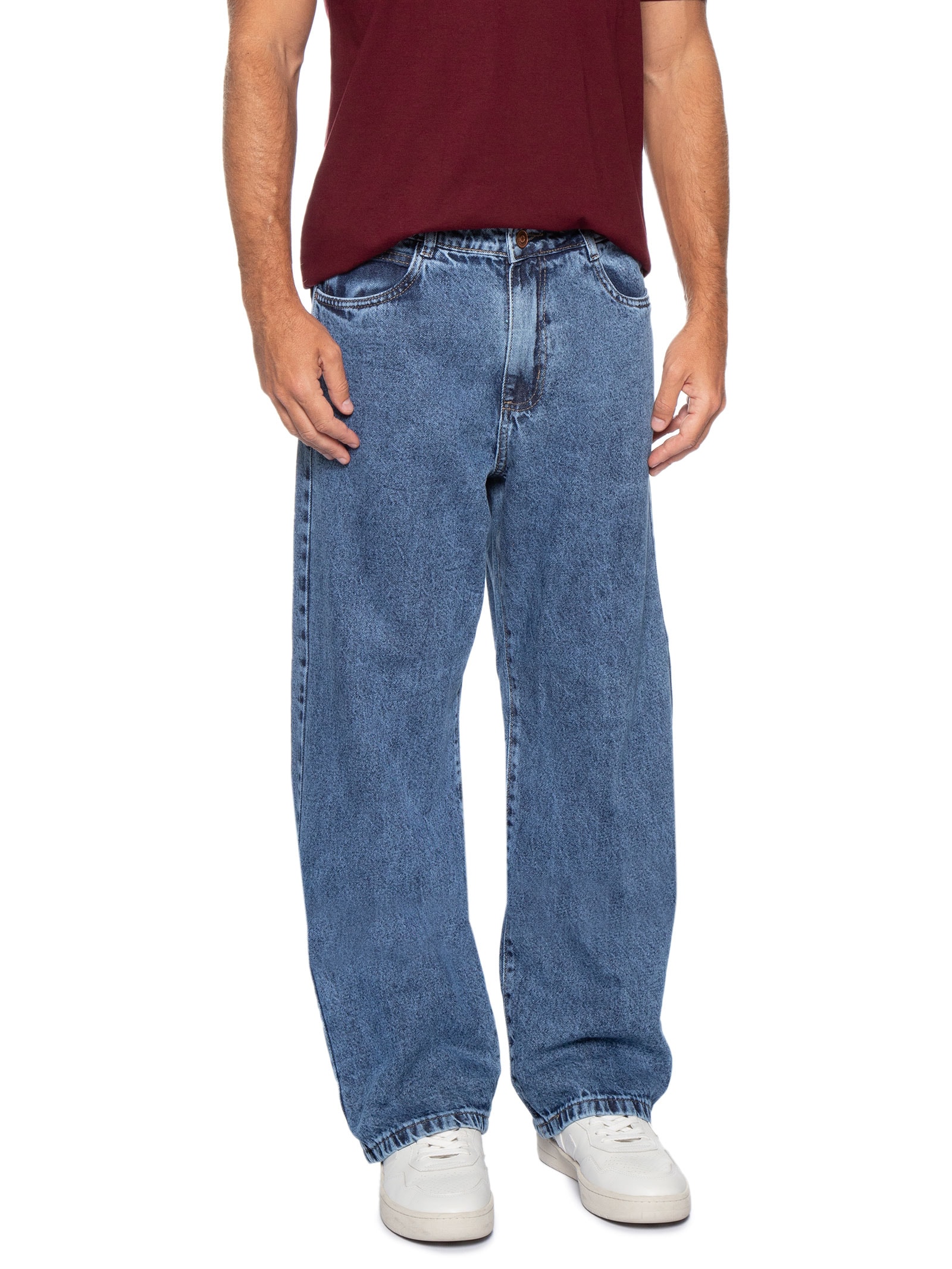 Calça Masculina Baggy Jeans Azul Basiq Men
