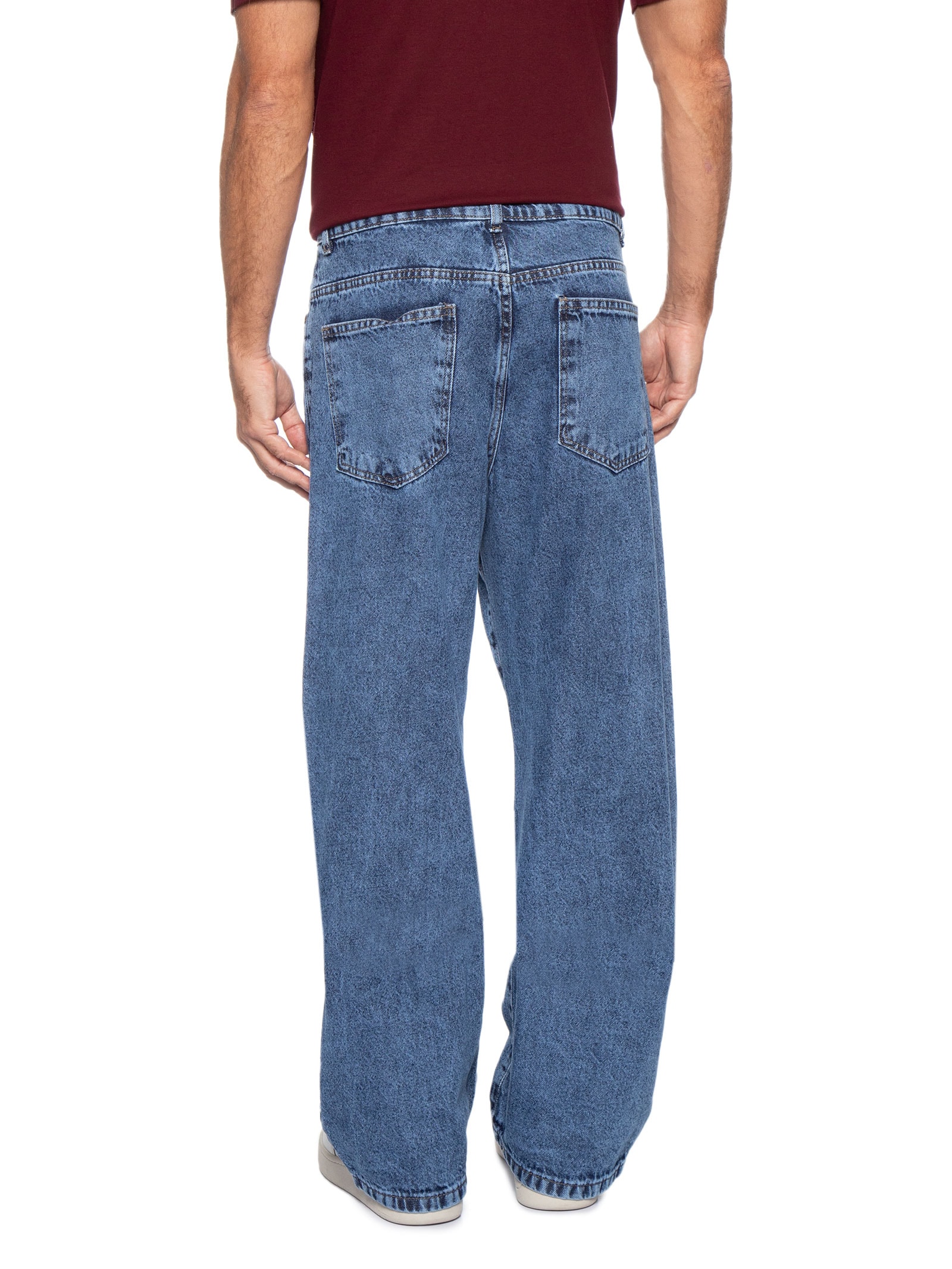 Calça Masculina Baggy Jeans Azul Basiq Men