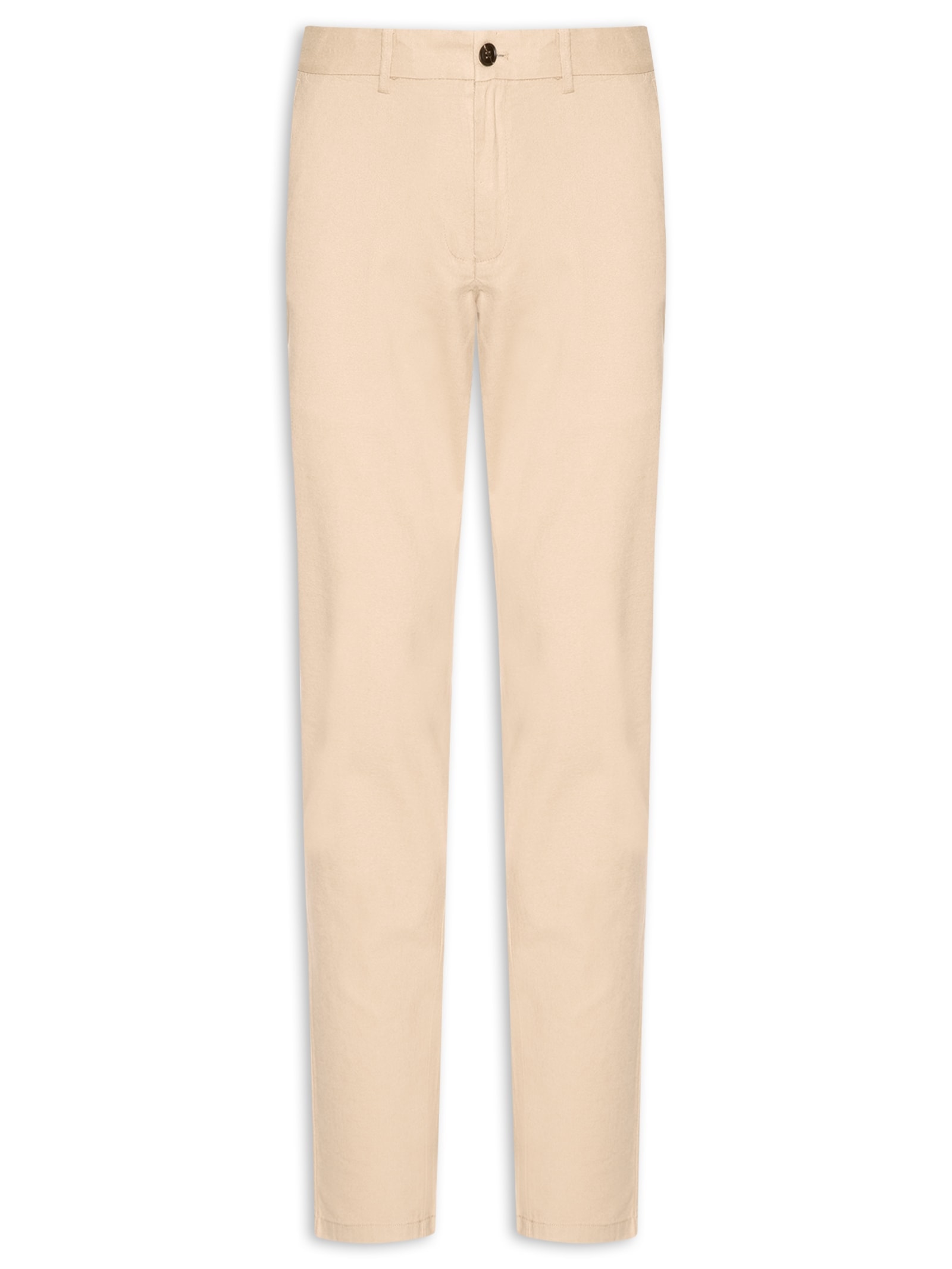 Calça Masculina Blend Linho Casual Reta Bege '2 Essential