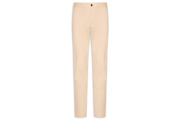 Calça Masculina Blend Linho Casual Reta - Bege