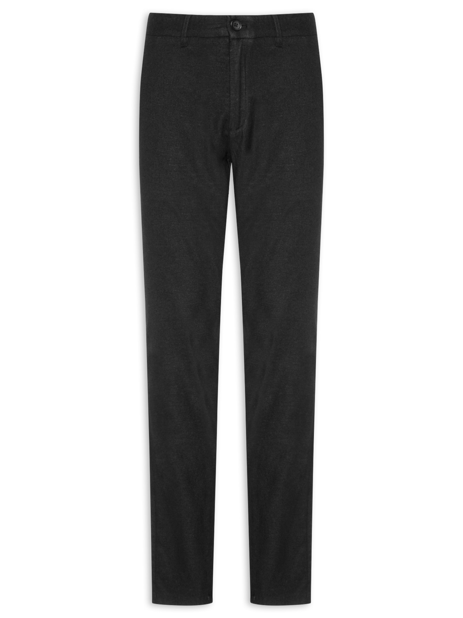 Calça Masculina Blend Linho Casual Reta Preto 2 Essential '2 Essential