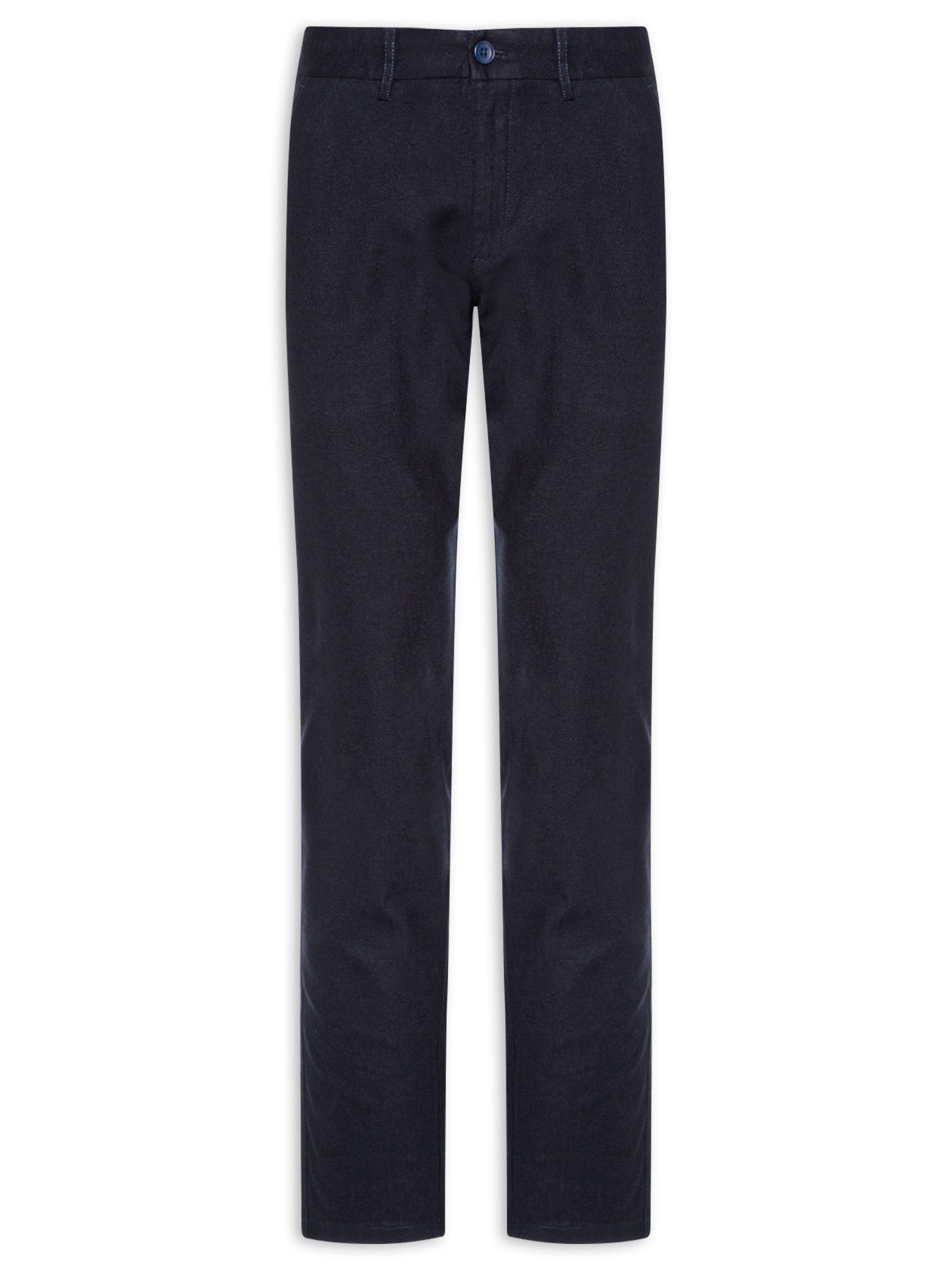 Calça Masculina Blend Linho Casual Reta – Azul – 2 Essential '2 Essential