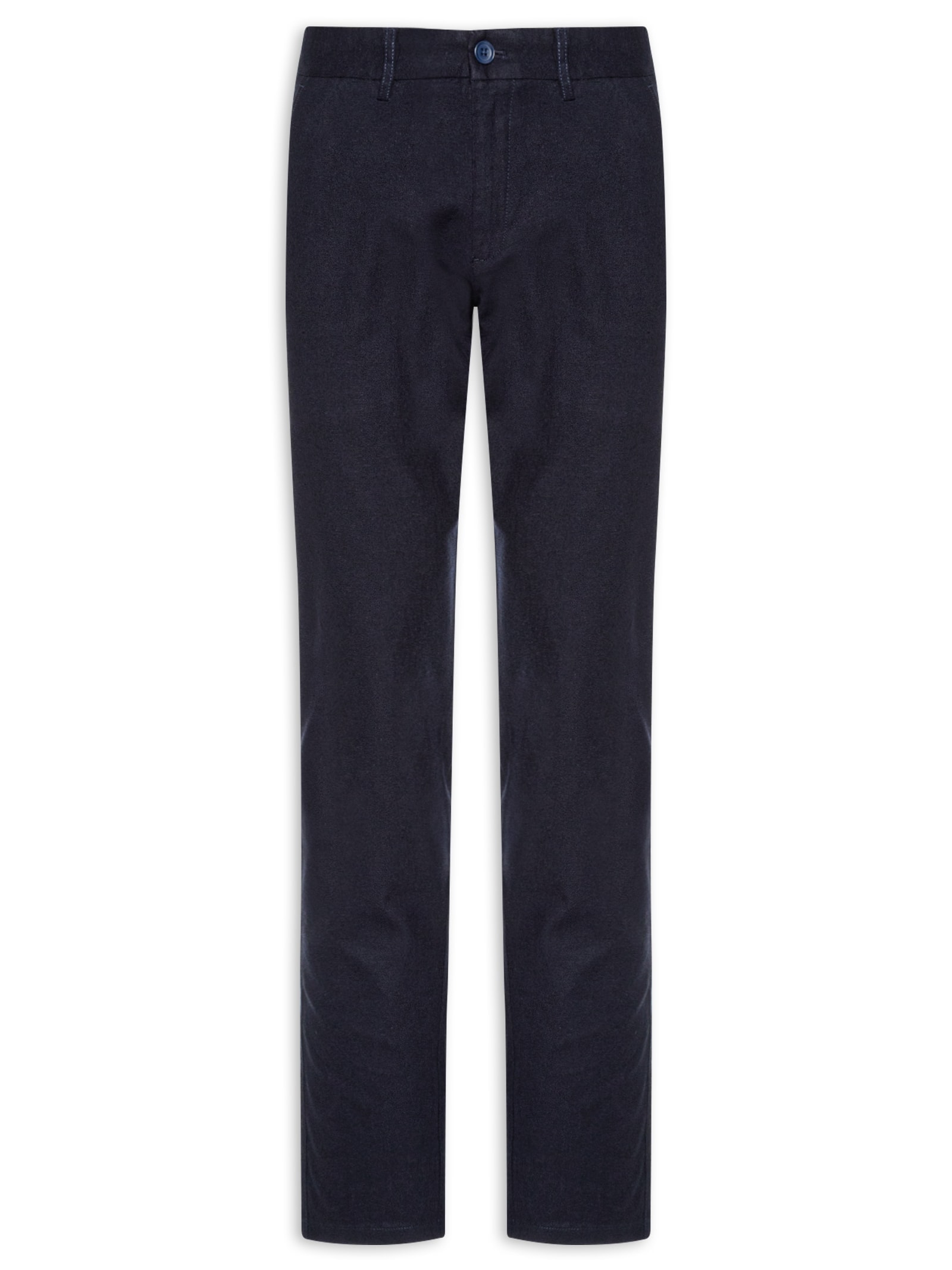 Calça Masculina Blend Linho Casual Reta – Azul – 2 Essential '2 Essential