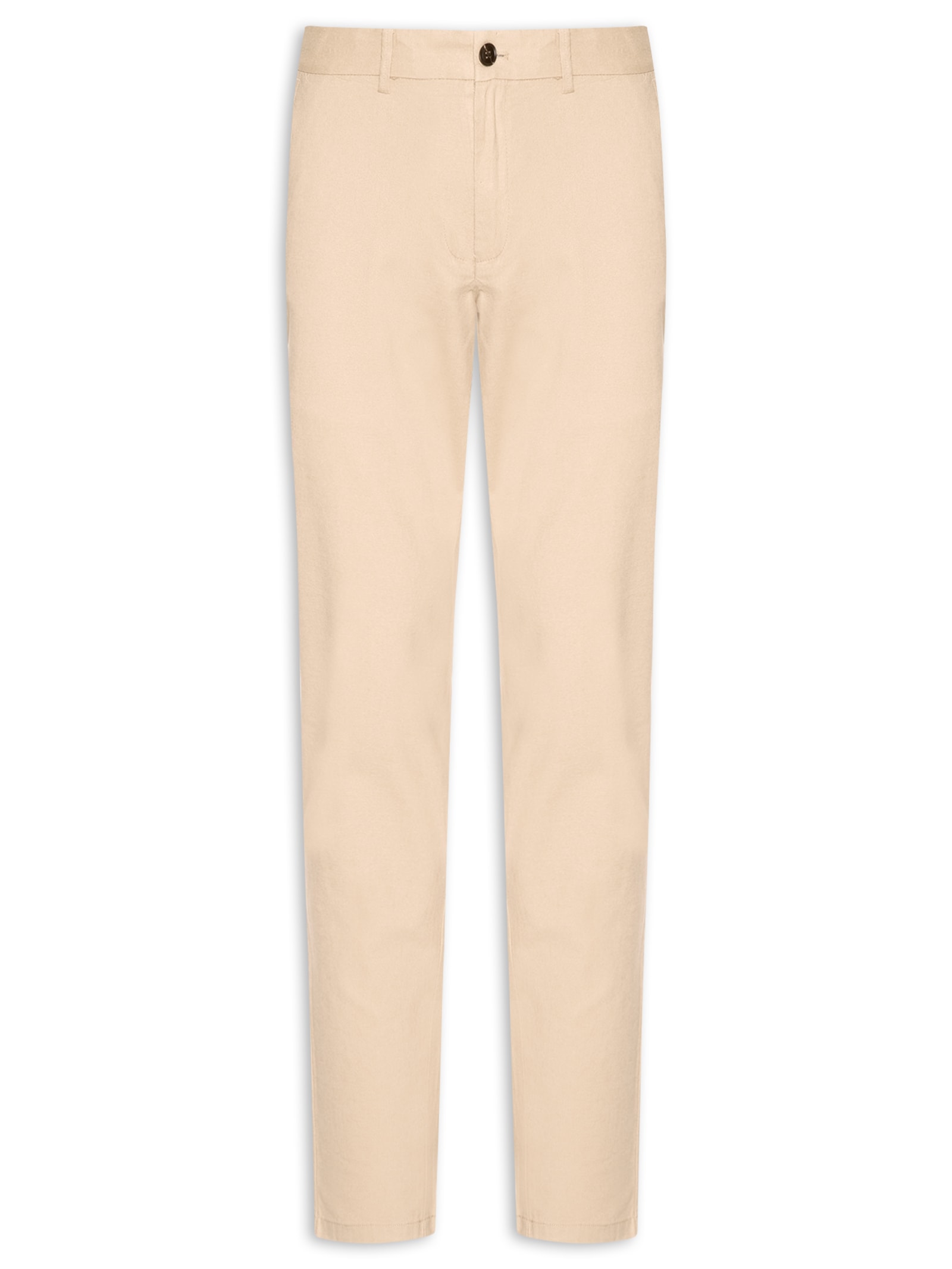 Calça Masculina Blend Linho Casual Reta – Bege '2 Essential